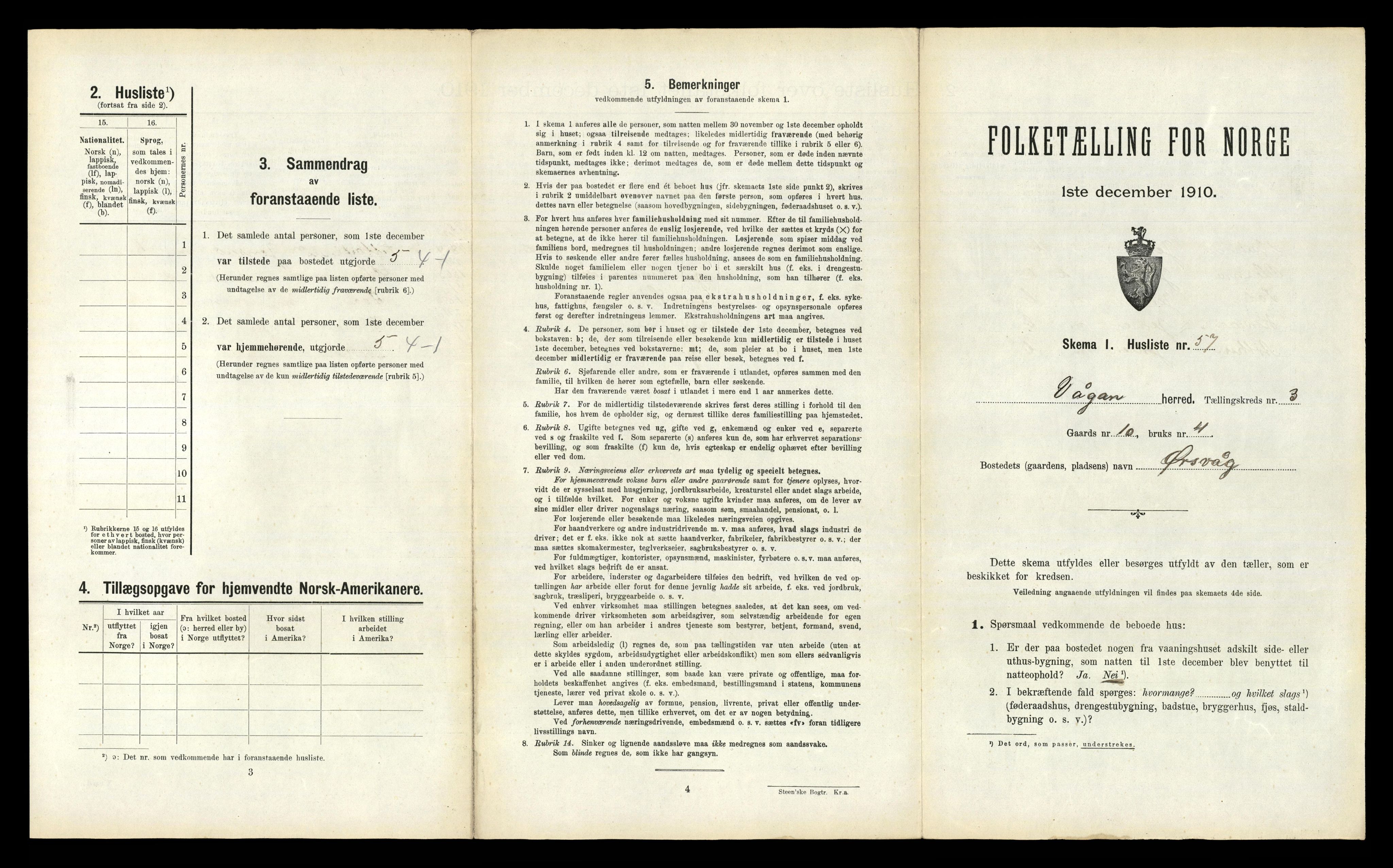 RA, 1910 census for Vågan, 1910, p. 379