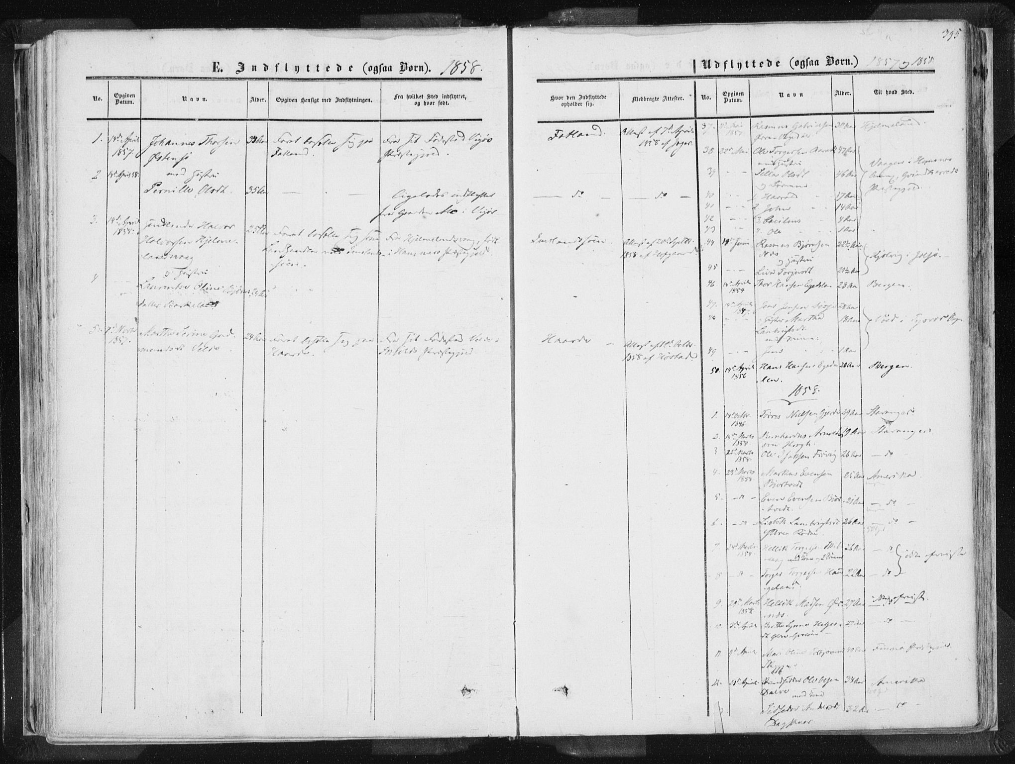 Vikedal sokneprestkontor, AV/SAST-A-101840/01/IV: Parish register (official) no. A 6.2, 1851-1867, p. 395