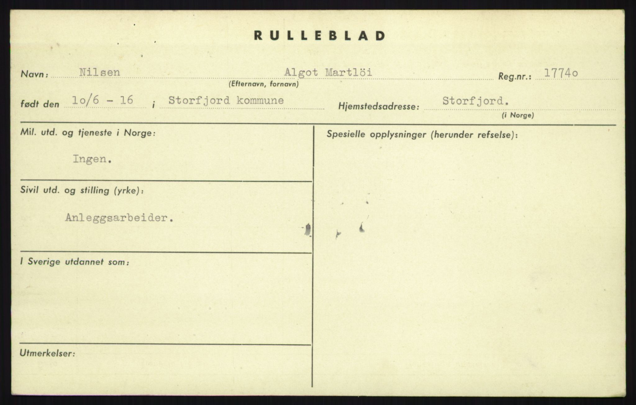 Forsvaret, Troms infanteriregiment nr. 16, AV/RA-RAFA-3146/P/Pa/L0021: Rulleblad for regimentets menige mannskaper, årsklasse 1937, 1937, p. 825