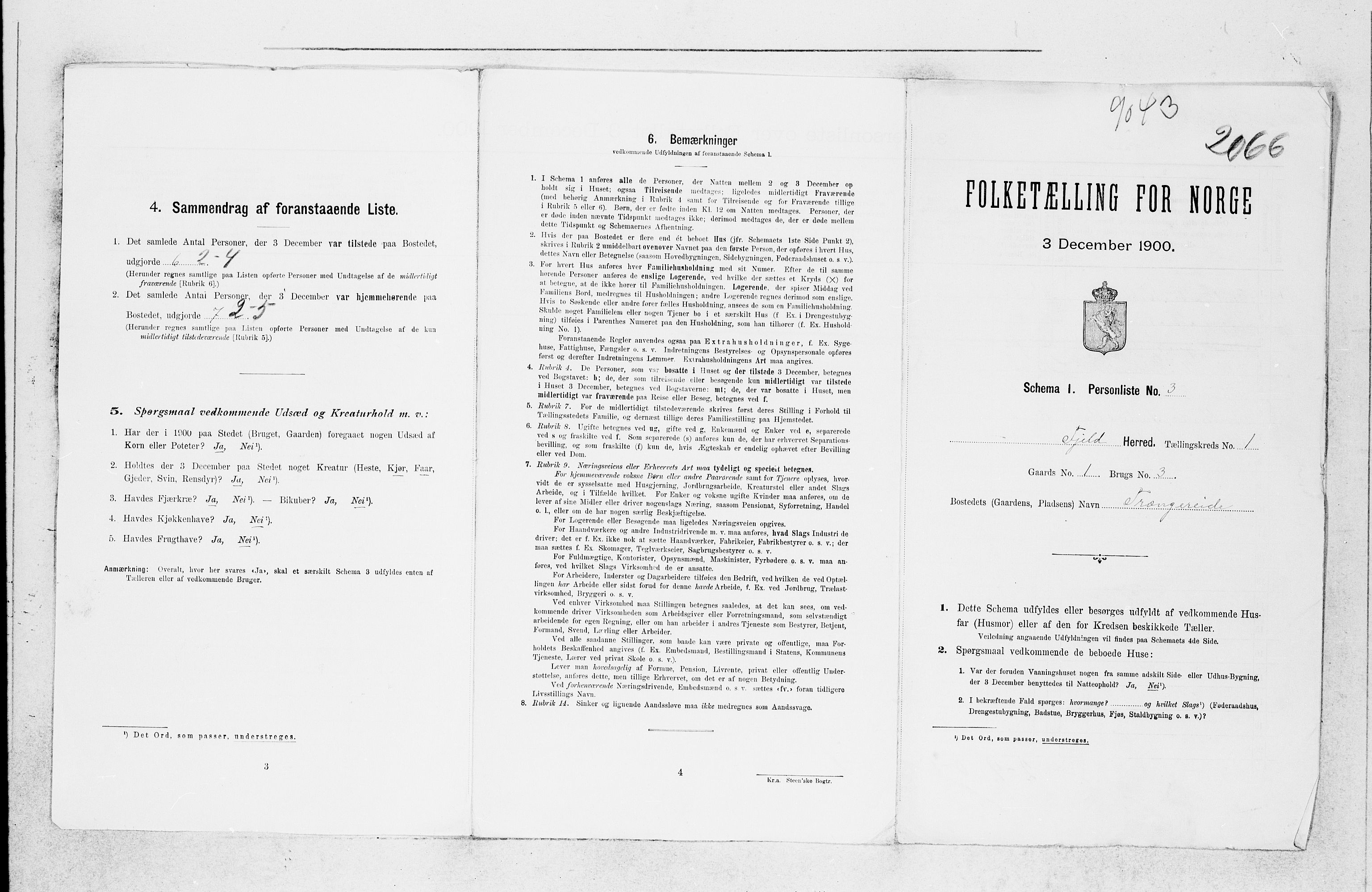 SAB, 1900 census for Fjell, 1900, p. 22