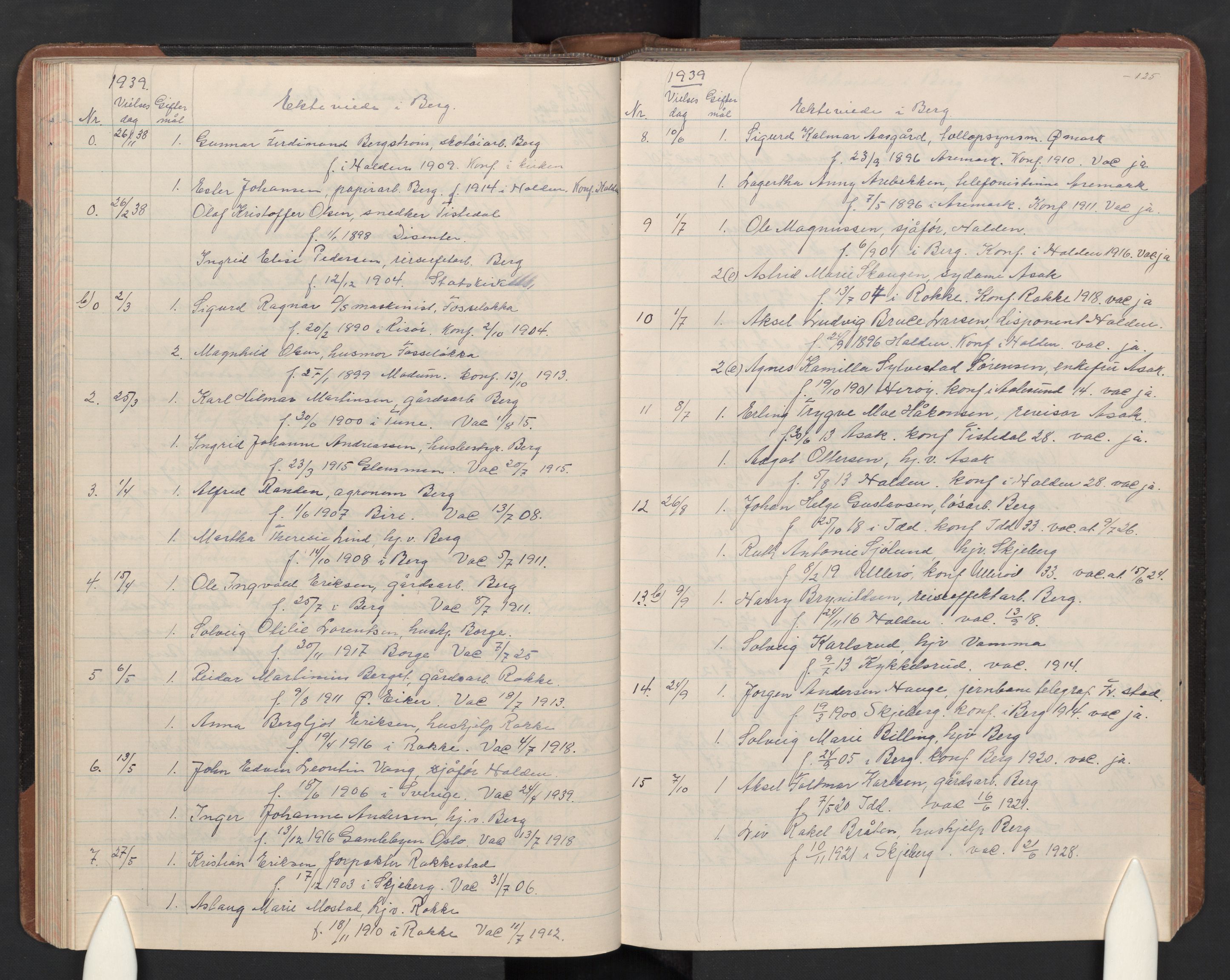 Berg prestekontor Kirkebøker, SAO/A-10902/G/Ga/L0005: Parish register (copy) no. I 5, 1922-1965, p. 125
