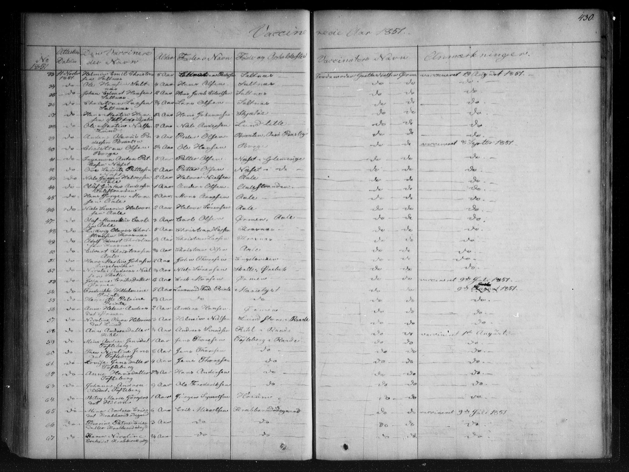 Onsøy prestekontor Kirkebøker, SAO/A-10914/F/Fa/L0003: Parish register (official) no. I 3, 1841-1860, p. 430