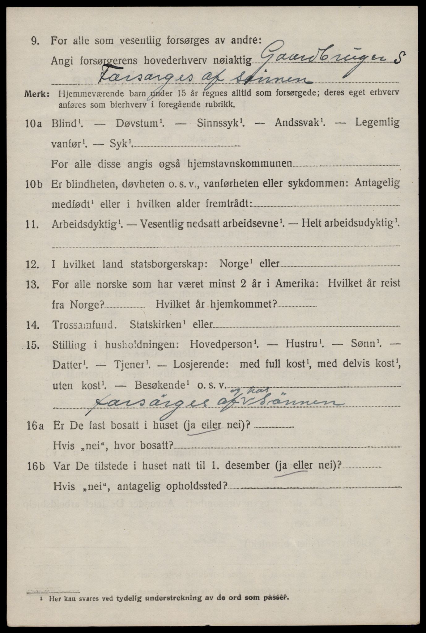 SAST, 1920 census for Tysvær, 1920, p. 2549