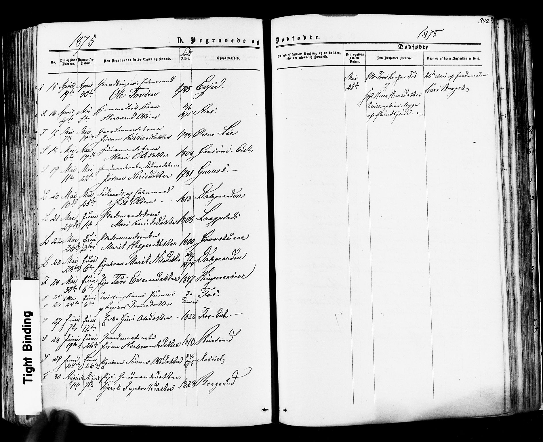 Flesberg kirkebøker, SAKO/A-18/F/Fa/L0007: Parish register (official) no. I 7, 1861-1878, p. 342