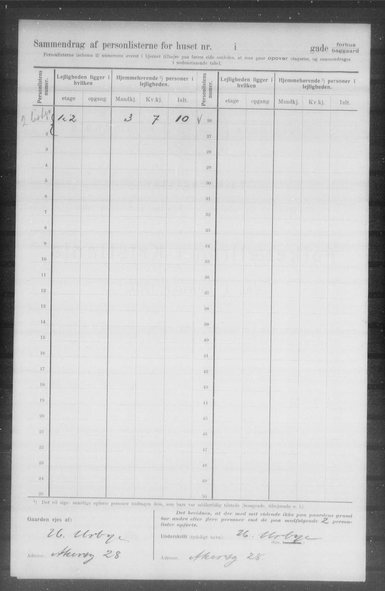 OBA, Municipal Census 1907 for Kristiania, 1907, p. 15346