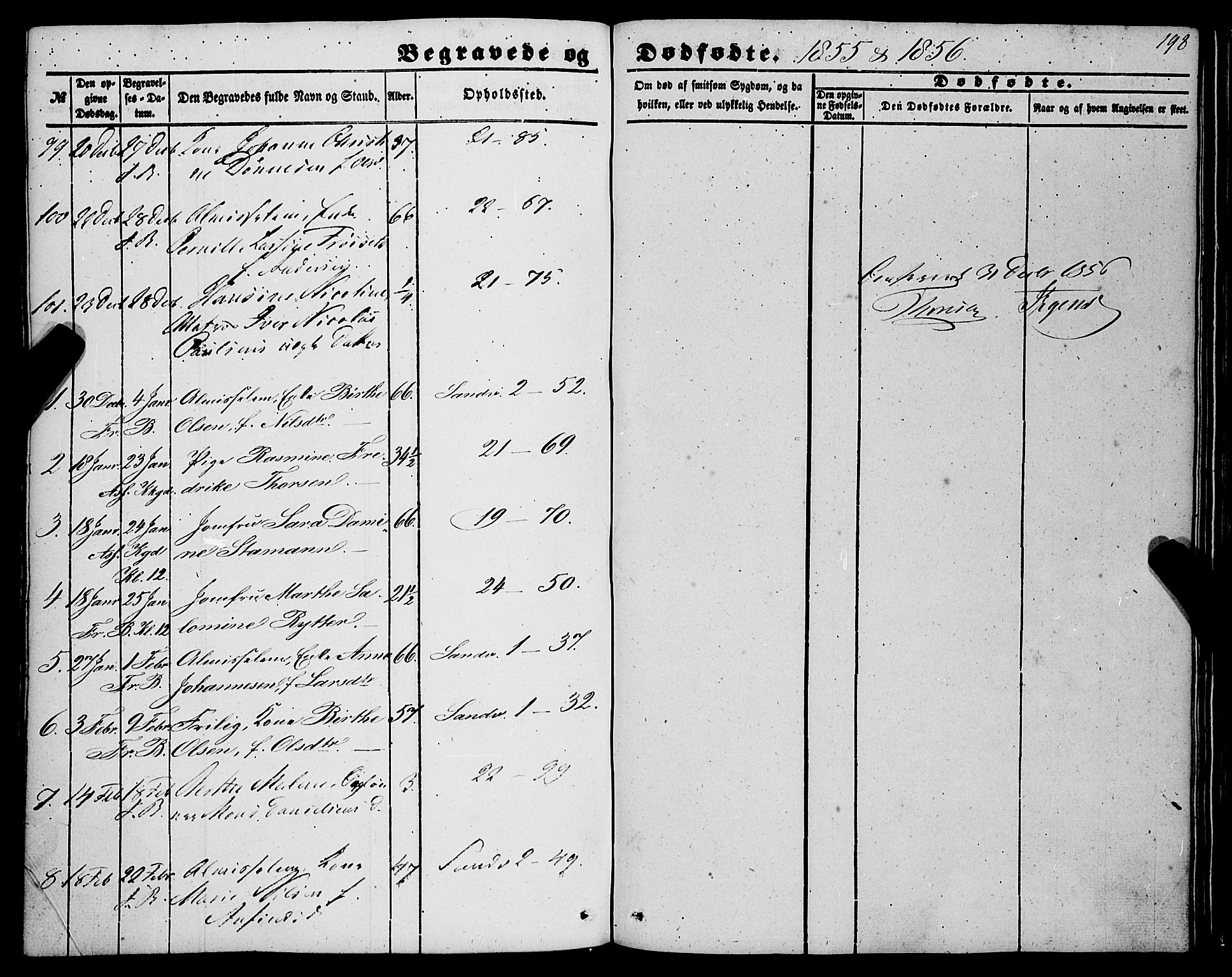 Korskirken sokneprestembete, SAB/A-76101/H/Haa: Parish register (official) no. E 2, 1848-1862, p. 198