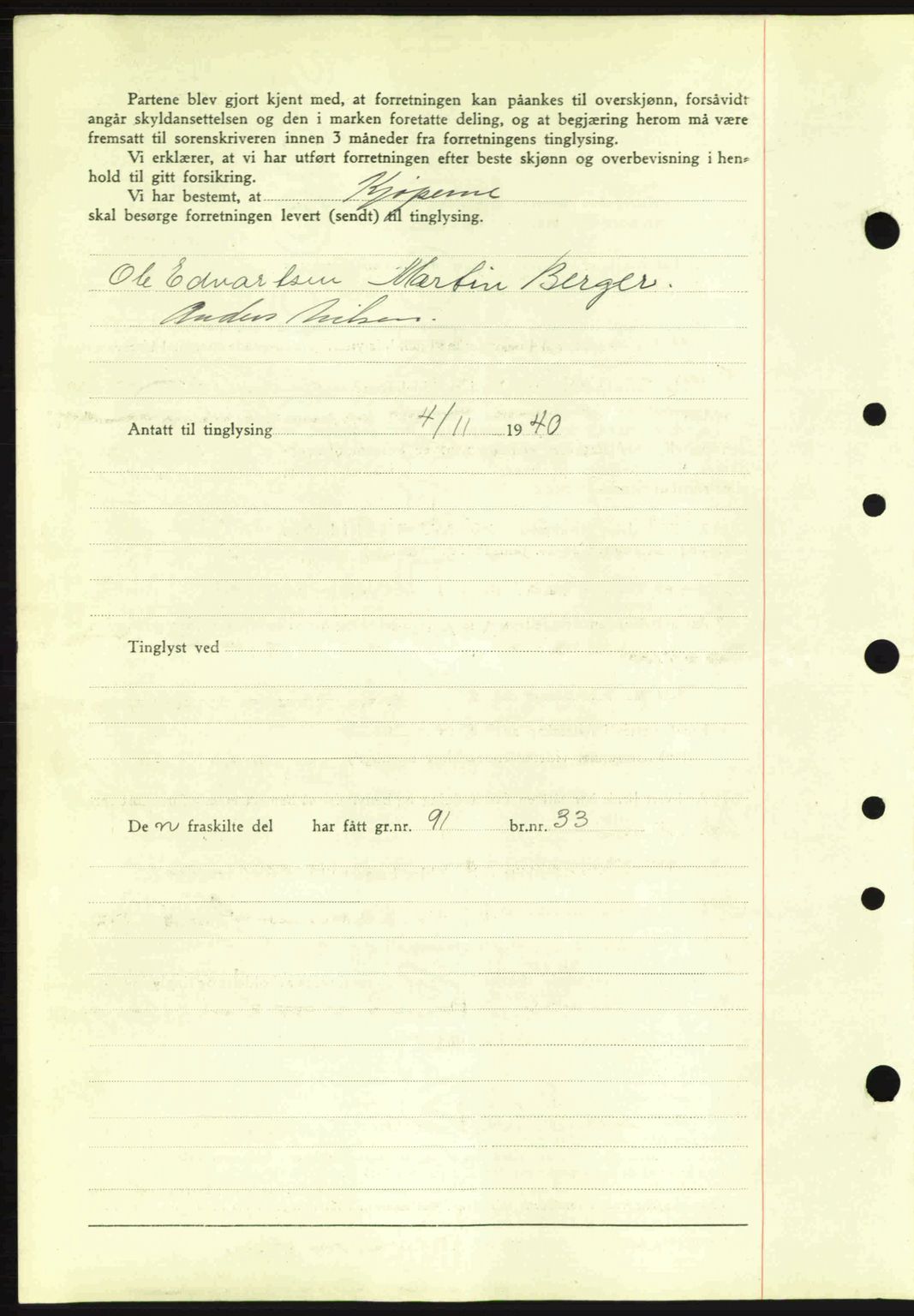 Idd og Marker sorenskriveri, AV/SAO-A-10283/G/Gb/Gbb/L0004: Mortgage book no. A4, 1940-1941, Diary no: : 1086/1940