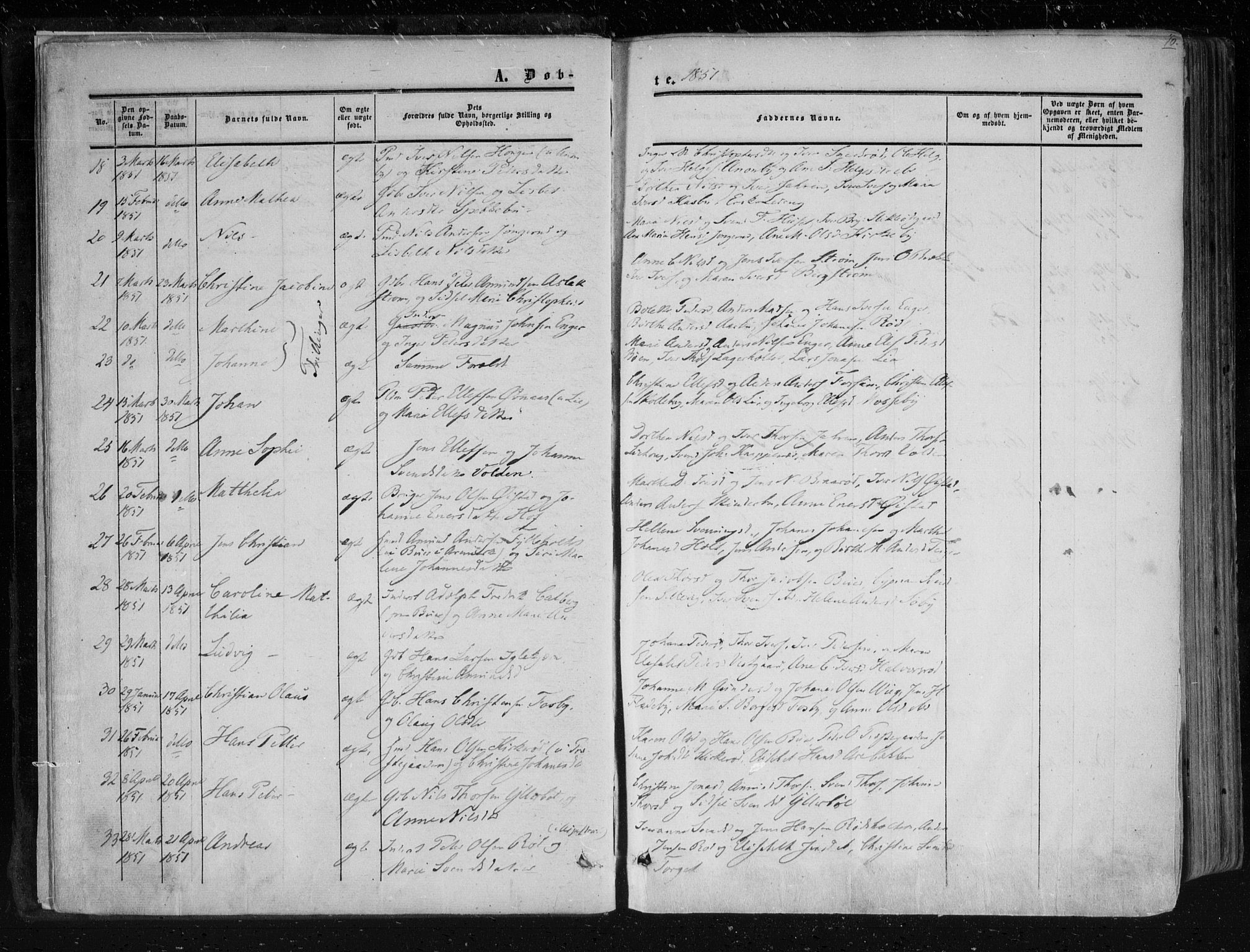 Aremark prestekontor Kirkebøker, AV/SAO-A-10899/F/Fc/L0003: Parish register (official) no. III 3, 1850-1865, p. 10