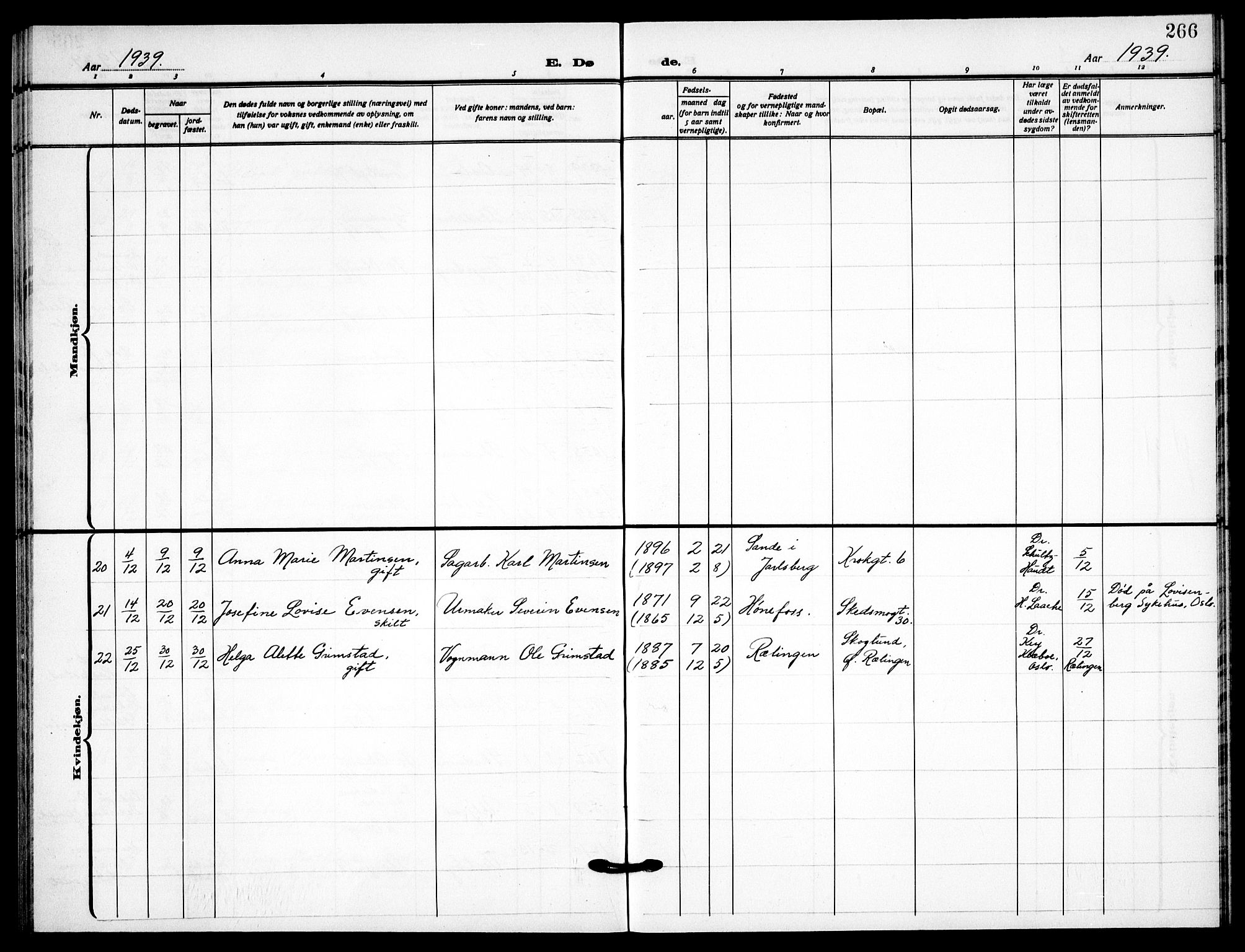 Skedsmo prestekontor Kirkebøker, AV/SAO-A-10033a/G/Gc/L0003: Parish register (copy) no. III 3, 1926-1939, p. 266