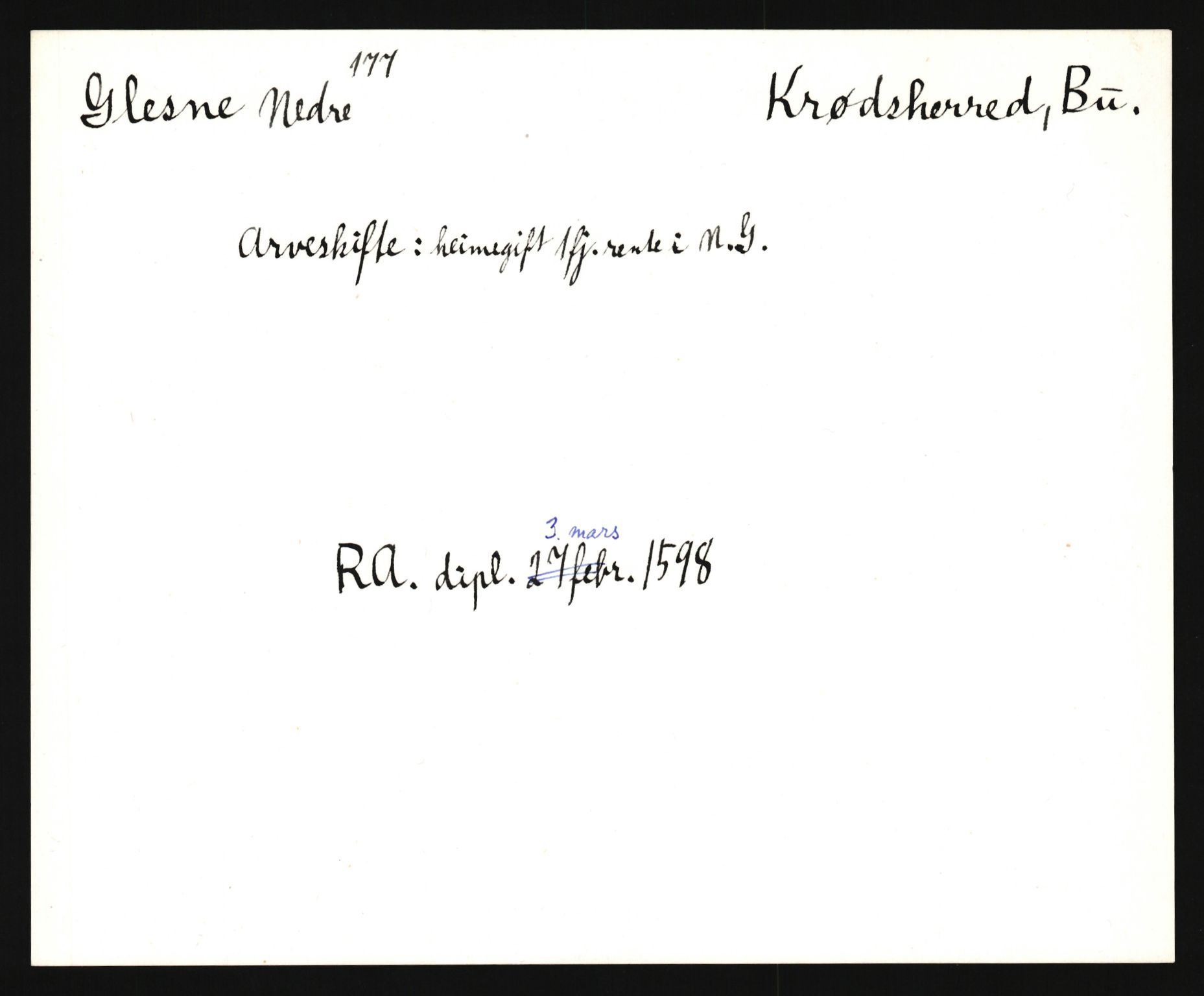 Riksarkivets diplomsamling, AV/RA-EA-5965/F35/F35e/L0014: Registreringssedler Buskerud 3, 1400-1700, p. 425