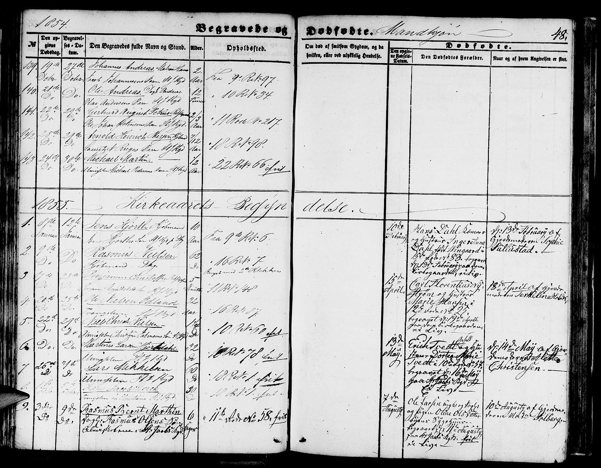 Domkirken sokneprestembete, SAB/A-74801/H/Hab/L0038: Parish register (copy) no. E 2, 1847-1859, p. 48