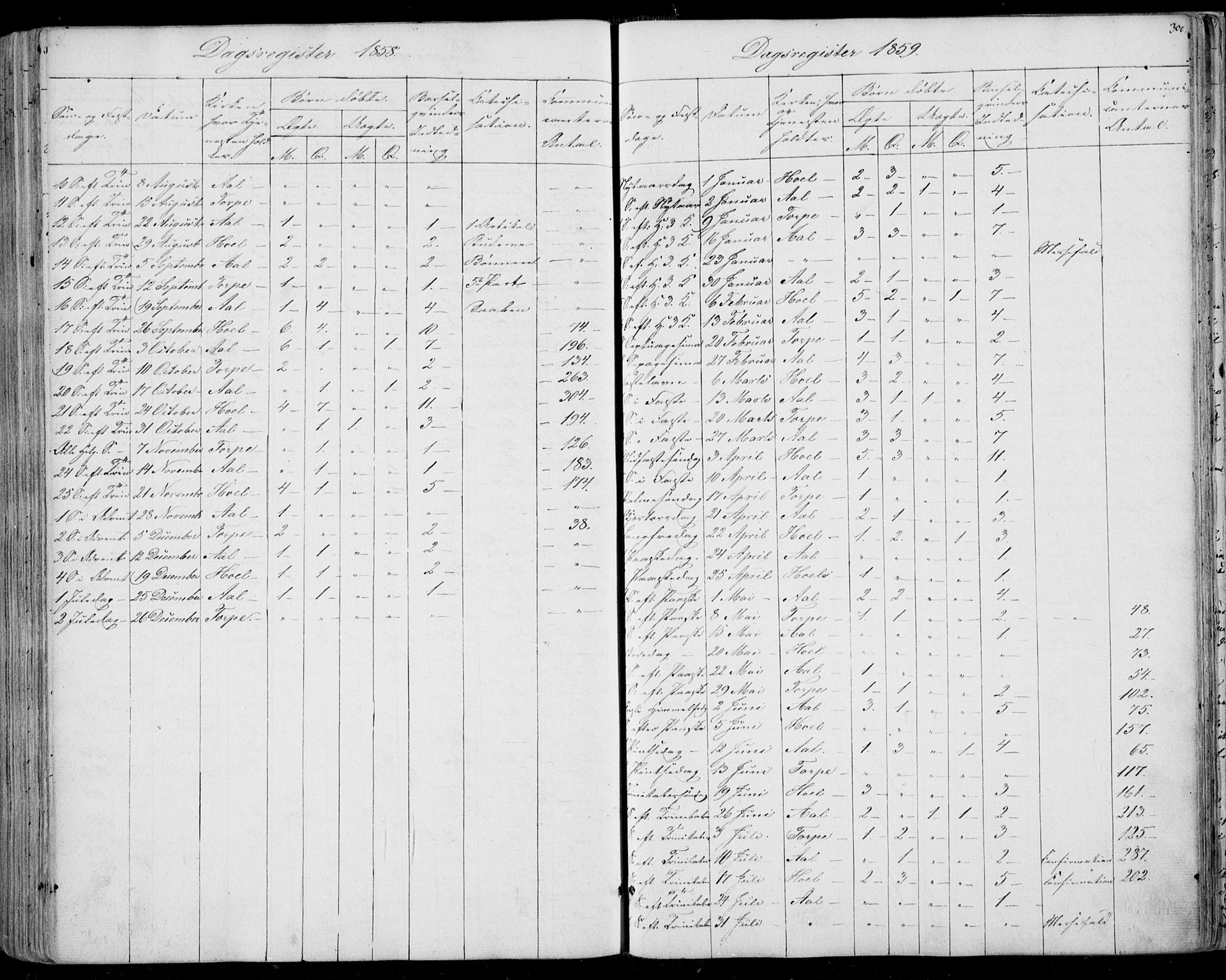 Ål kirkebøker, AV/SAKO-A-249/F/Fa/L0006: Parish register (official) no. I 6, 1849-1864, p. 300