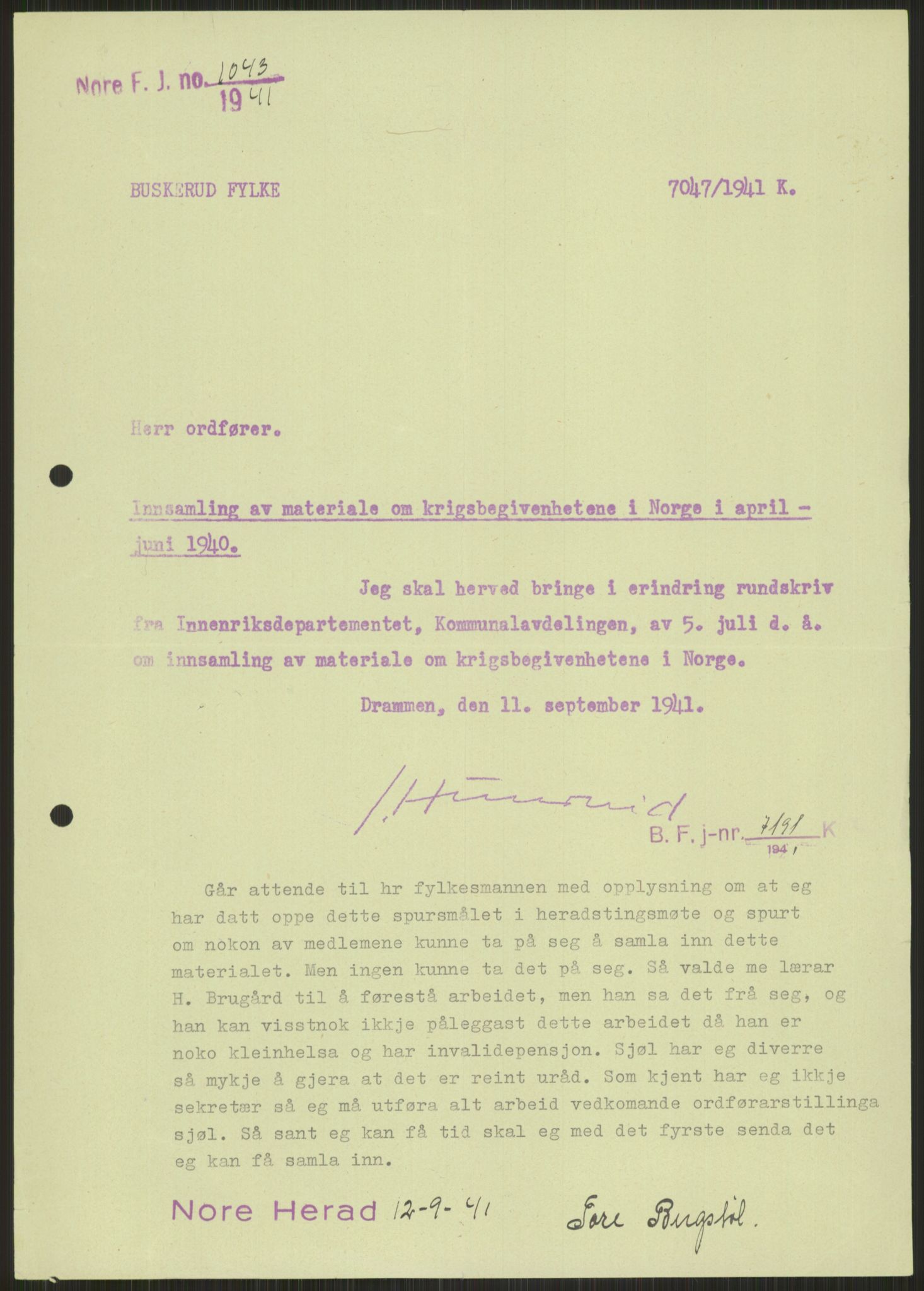 Forsvaret, Forsvarets krigshistoriske avdeling, RA/RAFA-2017/Y/Ya/L0014: II-C-11-31 - Fylkesmenn.  Rapporter om krigsbegivenhetene 1940., 1940, p. 481