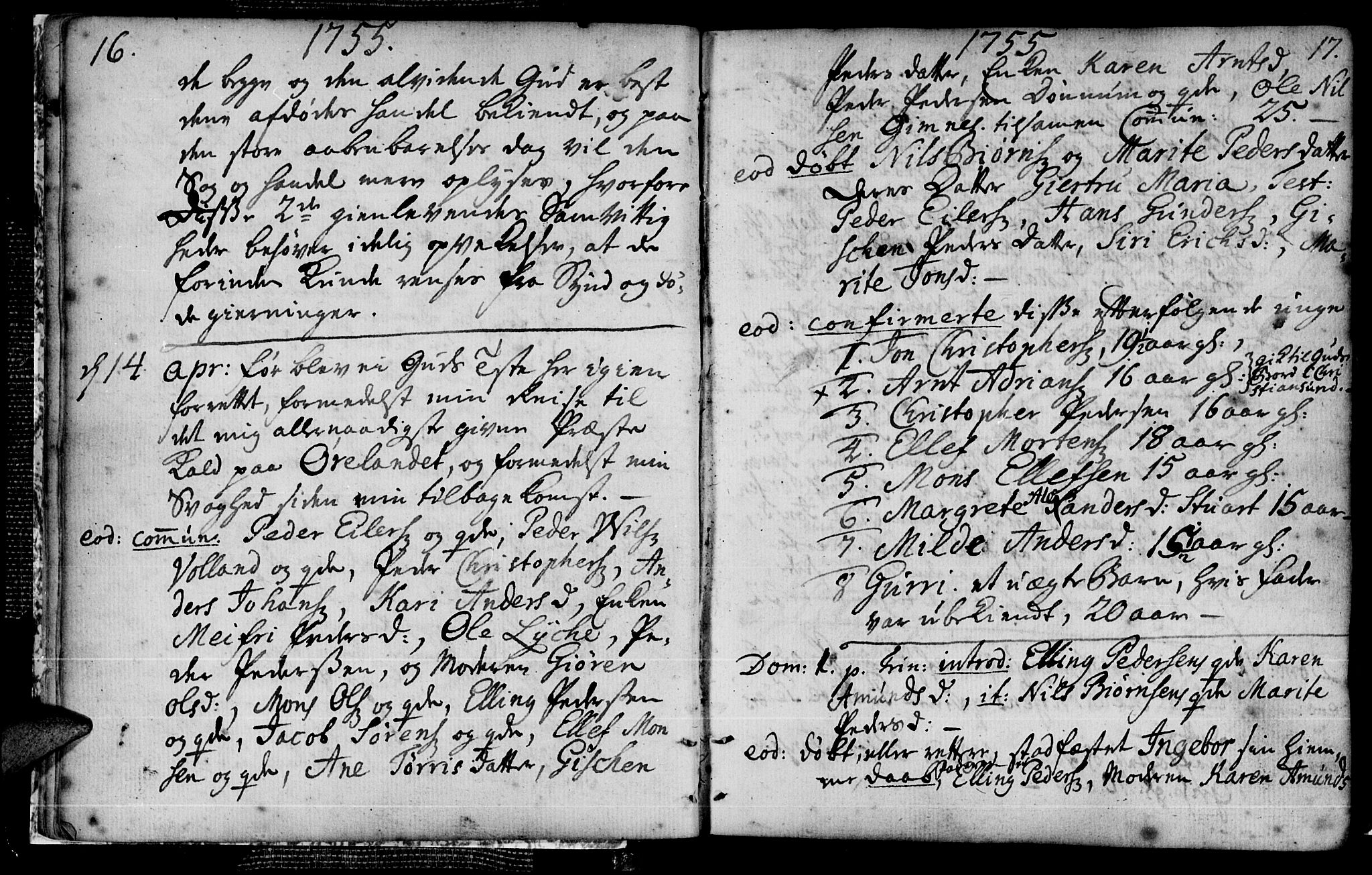 Ministerialprotokoller, klokkerbøker og fødselsregistre - Møre og Romsdal, SAT/A-1454/574/L0876: Parish register (official) no. 574A02, 1754-1814, p. 16-17