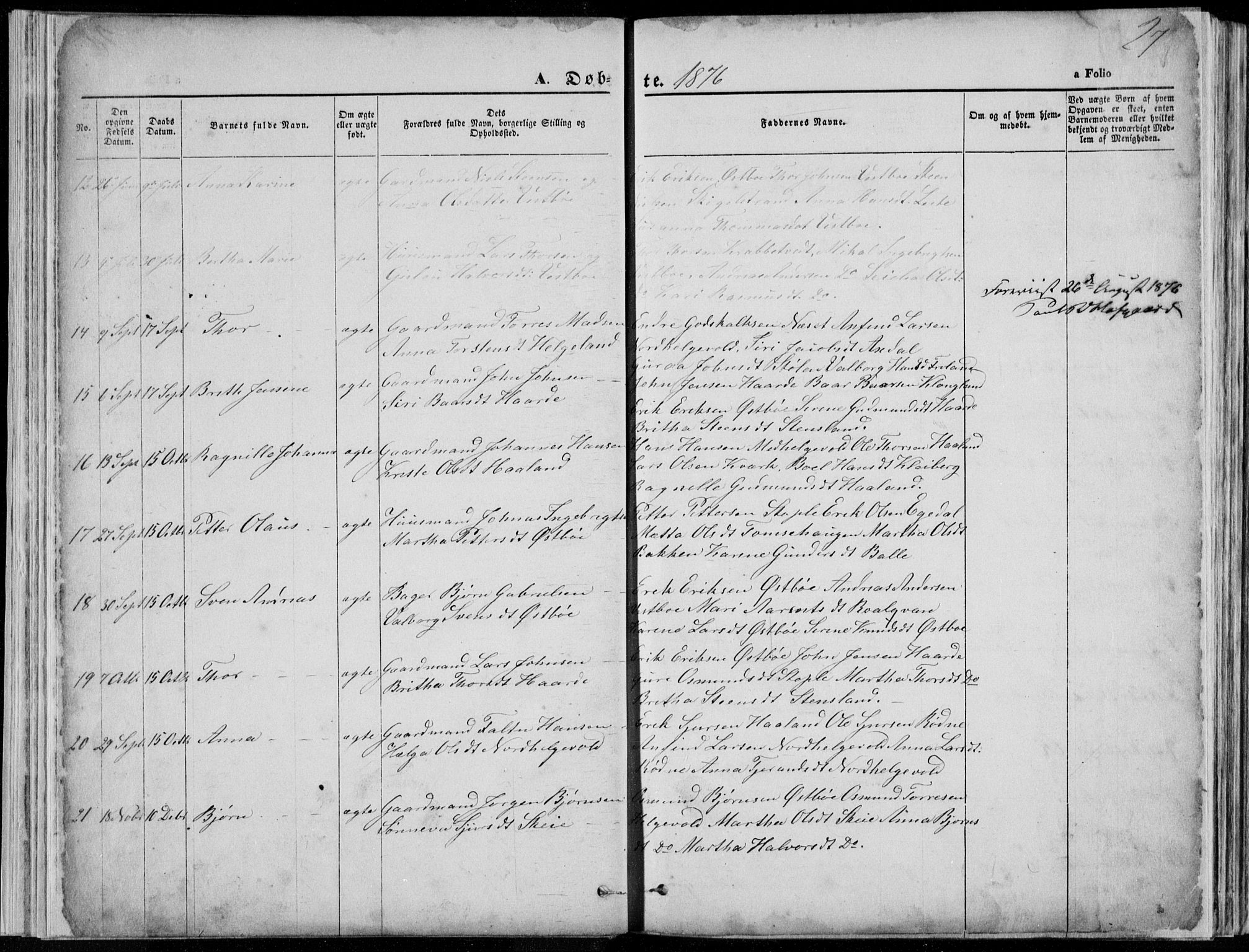 Vikedal sokneprestkontor, AV/SAST-A-101840/01/V: Parish register (copy) no. B 10, 1864-1926, p. 27