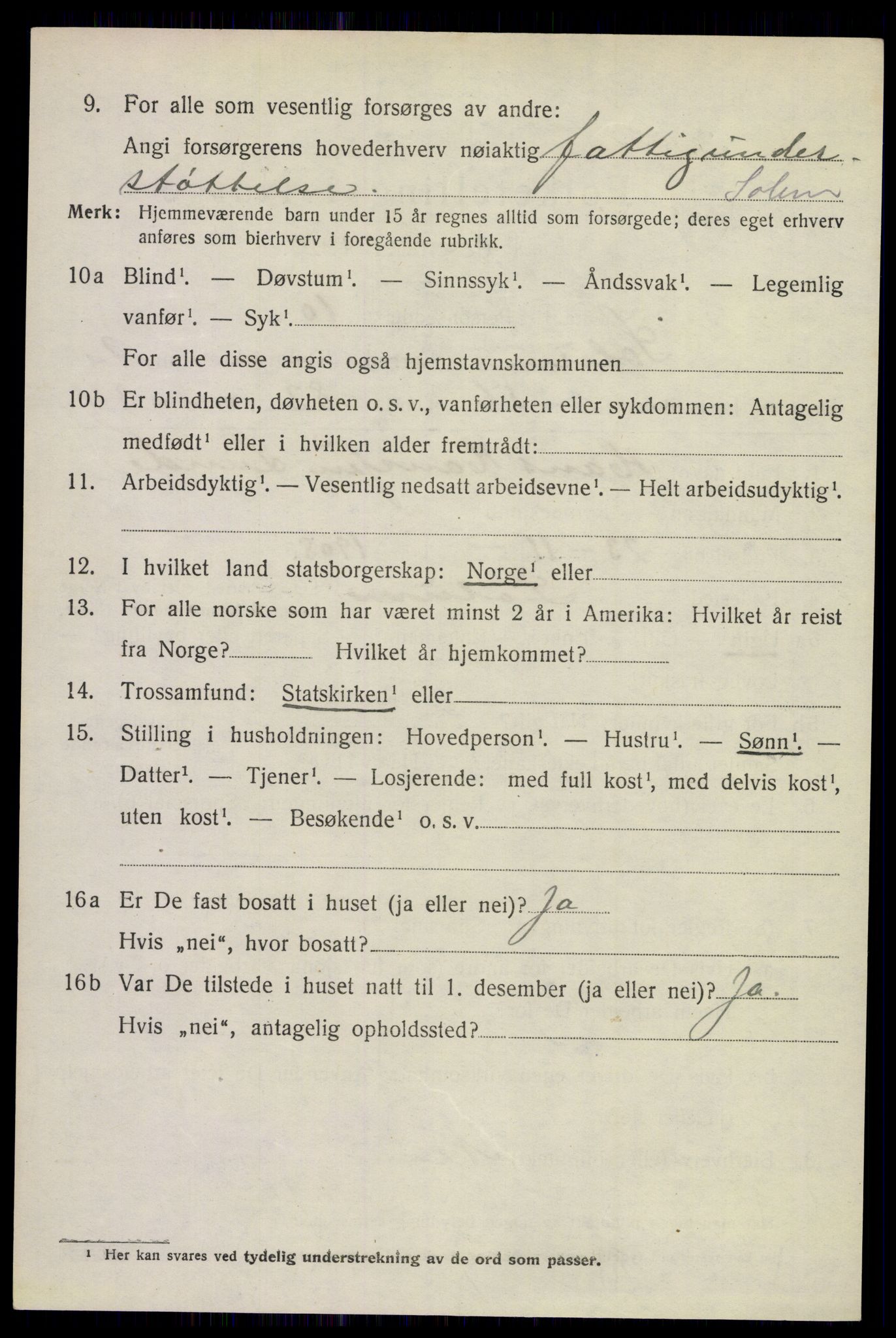 SAKO, 1920 census for Solum, 1920, p. 7675