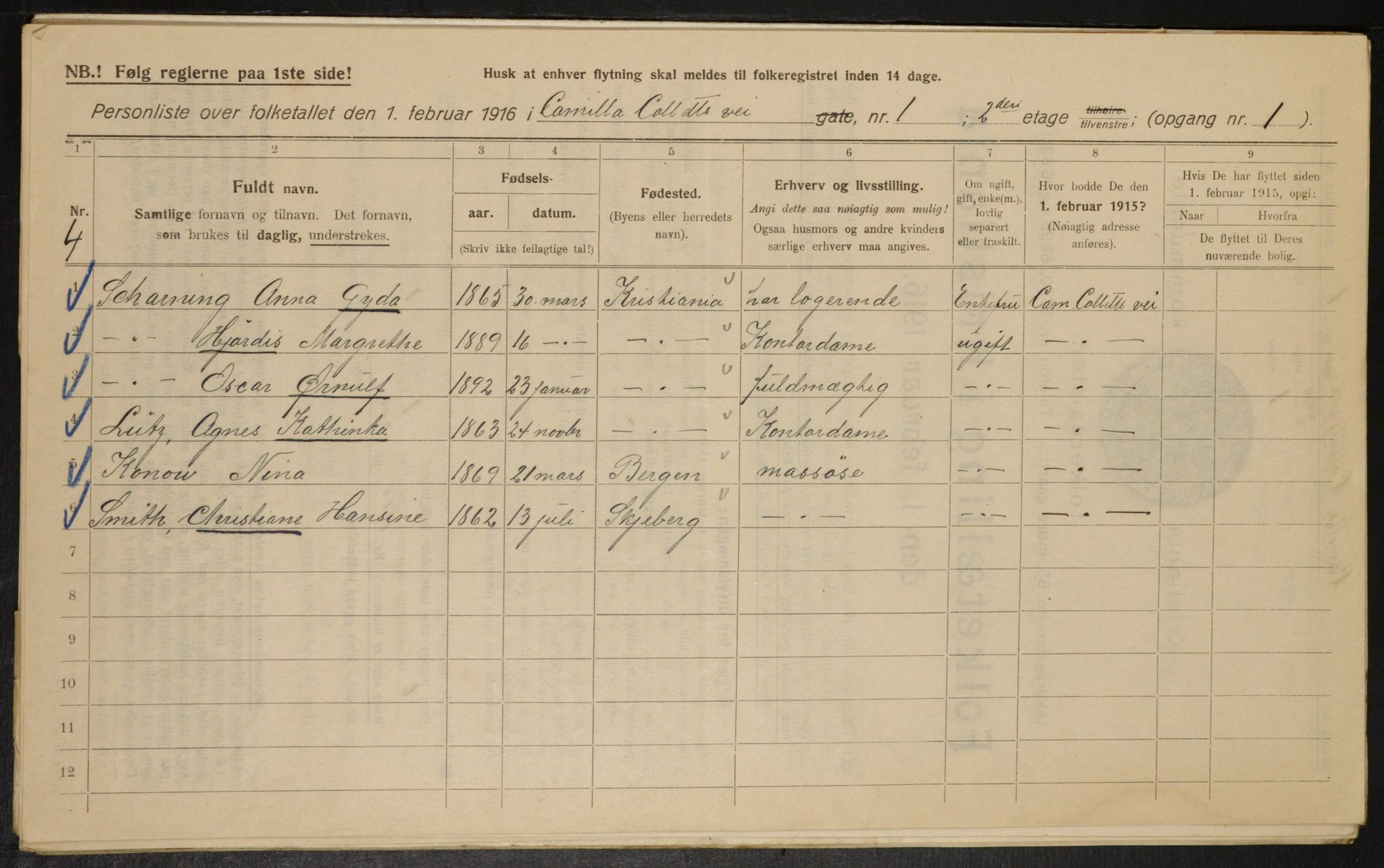 OBA, Municipal Census 1916 for Kristiania, 1916, p. 11624