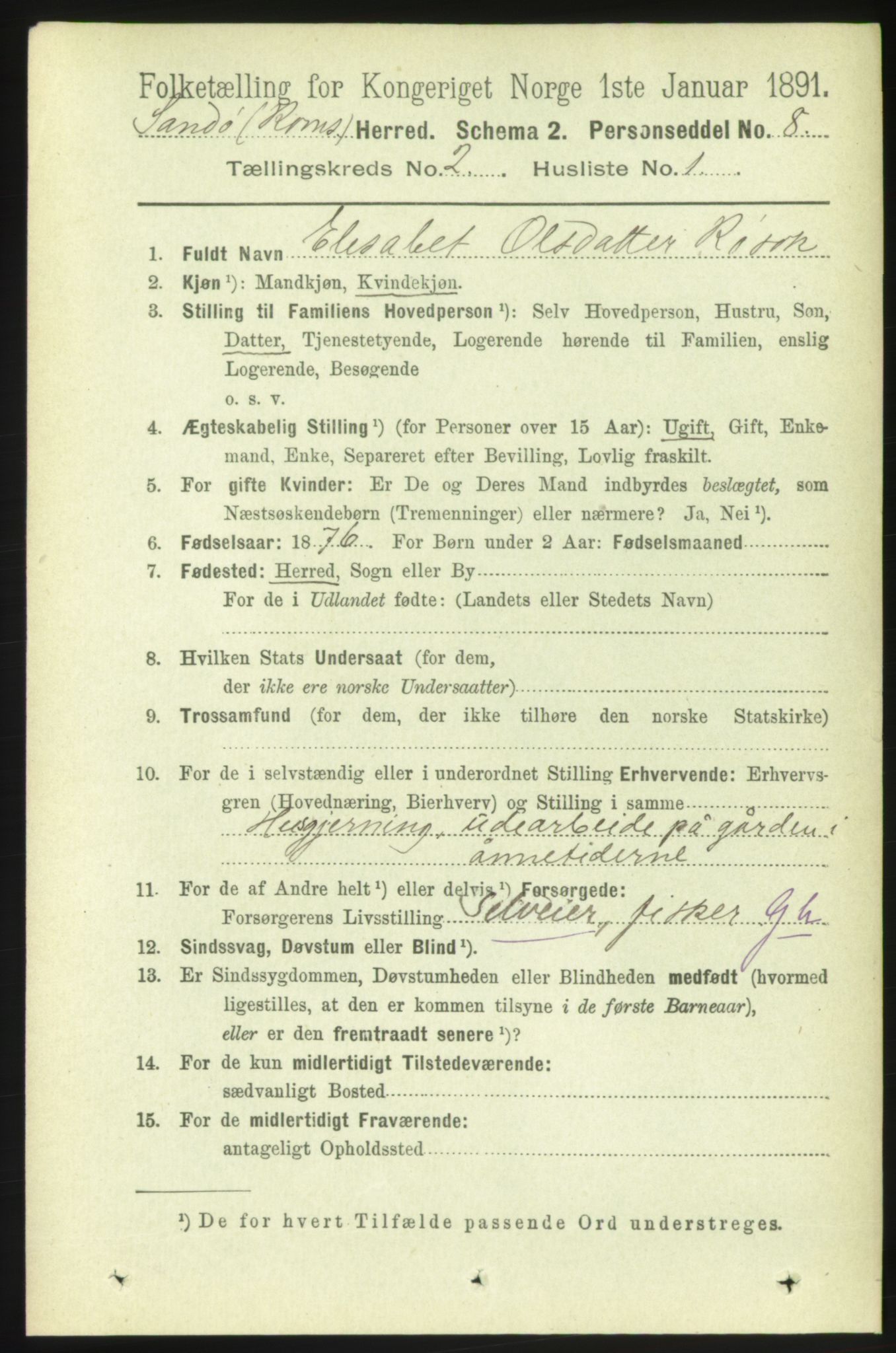 RA, 1891 census for 1546 Sandøy, 1891, p. 547