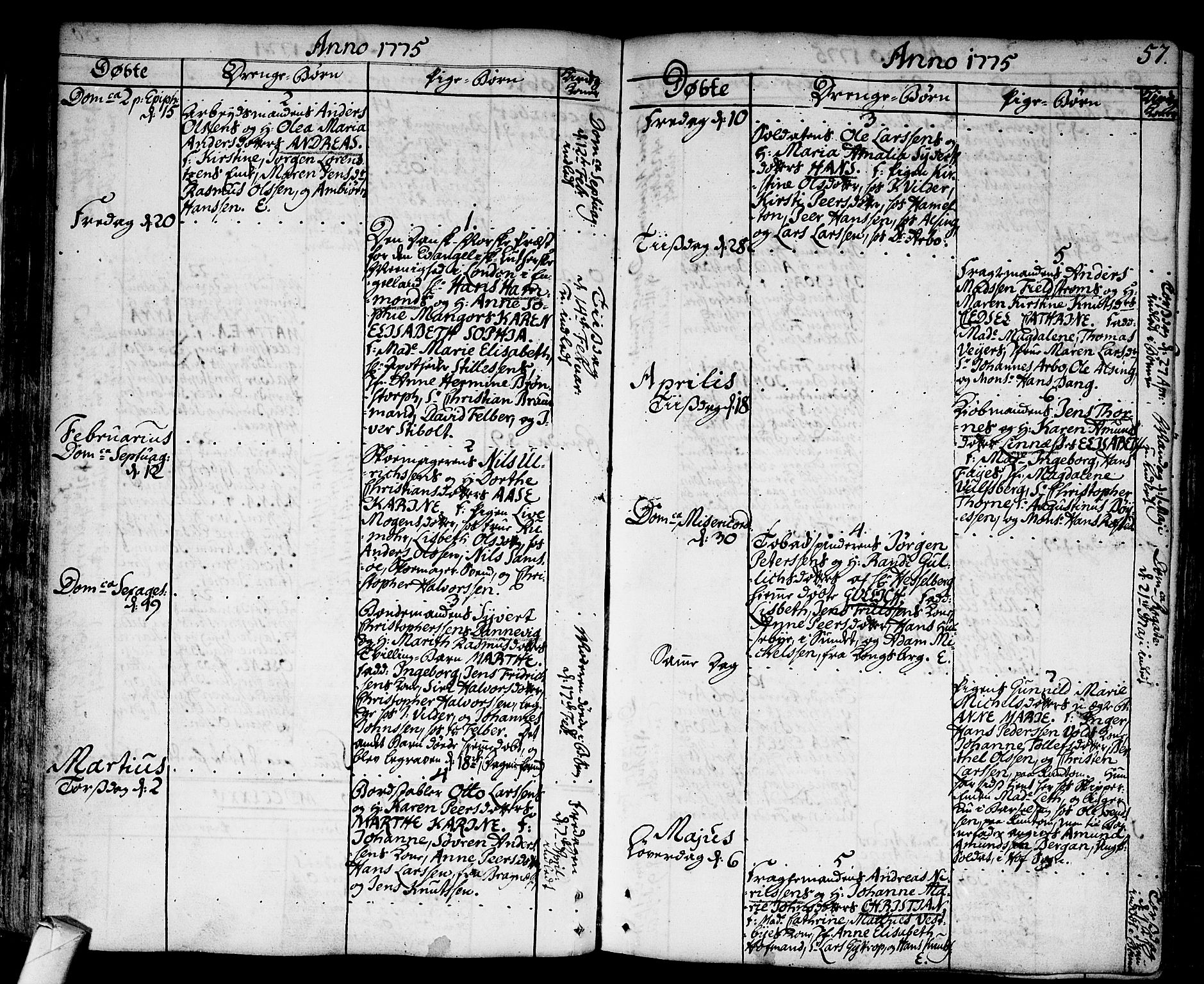 Strømsø kirkebøker, AV/SAKO-A-246/F/Fa/L0009: Parish register (official) no. I 9, 1752-1791, p. 57