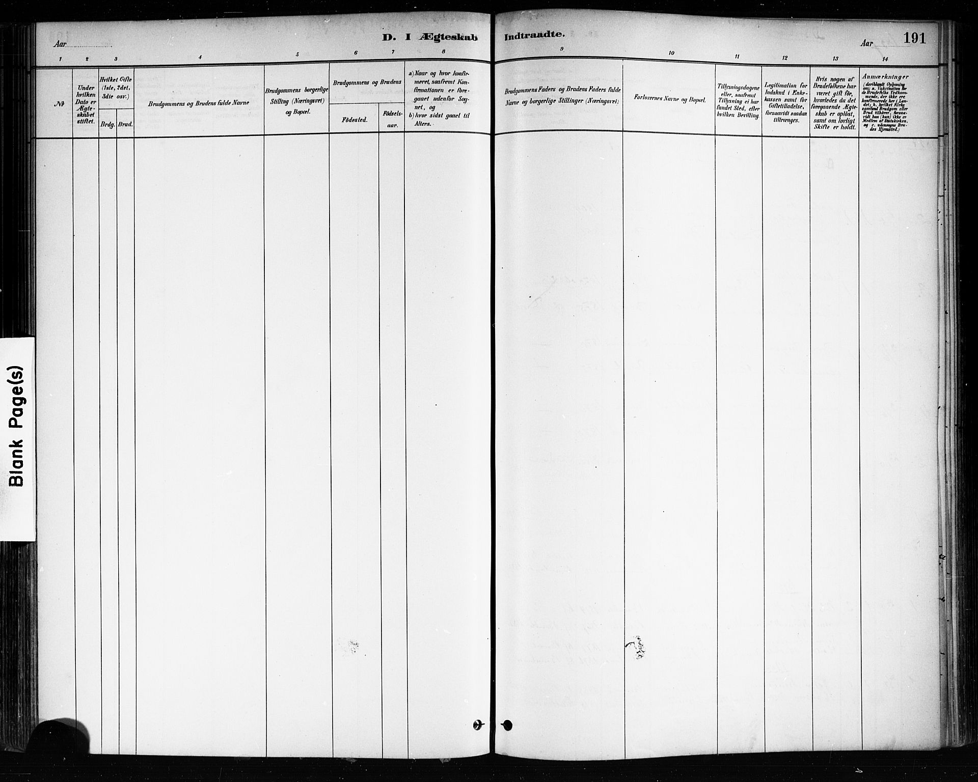 Brevik kirkebøker, AV/SAKO-A-255/F/Fa/L0007: Parish register (official) no. 7, 1882-1900, p. 191