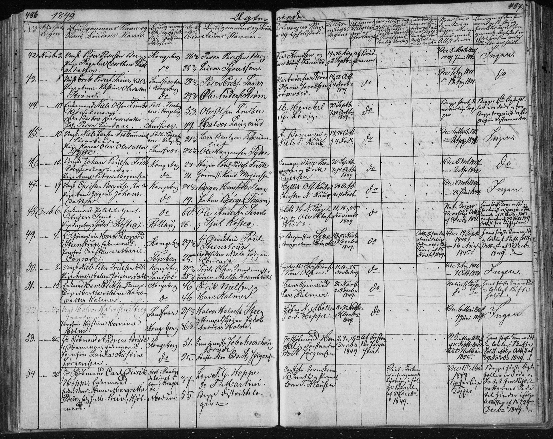 Kongsberg kirkebøker, SAKO/A-22/F/Fa/L0009: Parish register (official) no. I 9, 1839-1858, p. 486-487