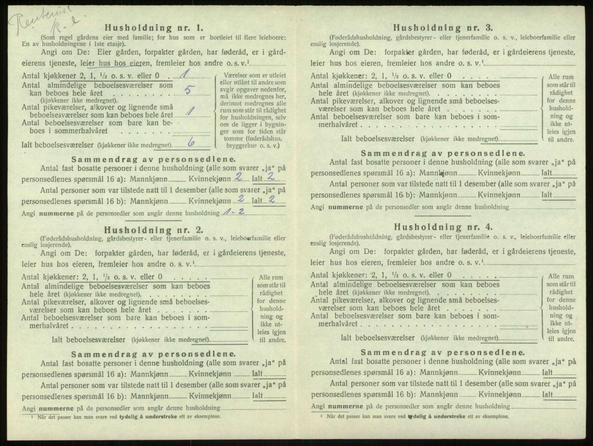 SAB, 1920 census for Haus, 1920, p. 1636