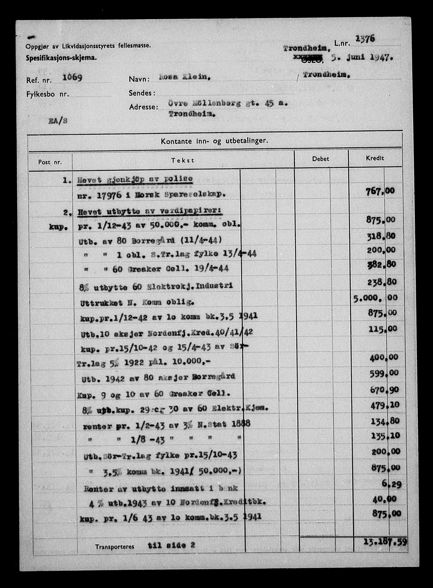 Justisdepartementet, Tilbakeføringskontoret for inndratte formuer, AV/RA-S-1564/H/Hc/Hca/L0902: --, 1945-1947, p. 201