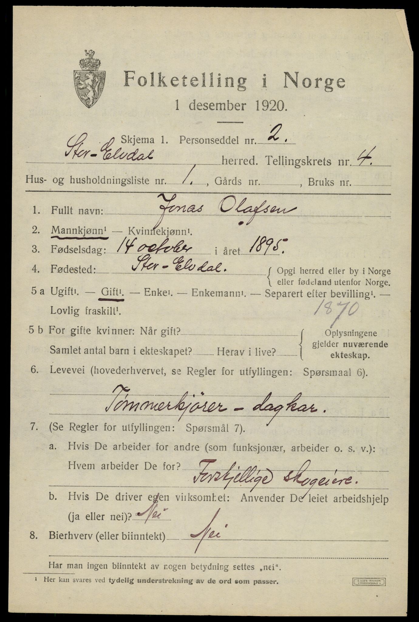 SAH, 1920 census for Stor-Elvdal, 1920, p. 3502