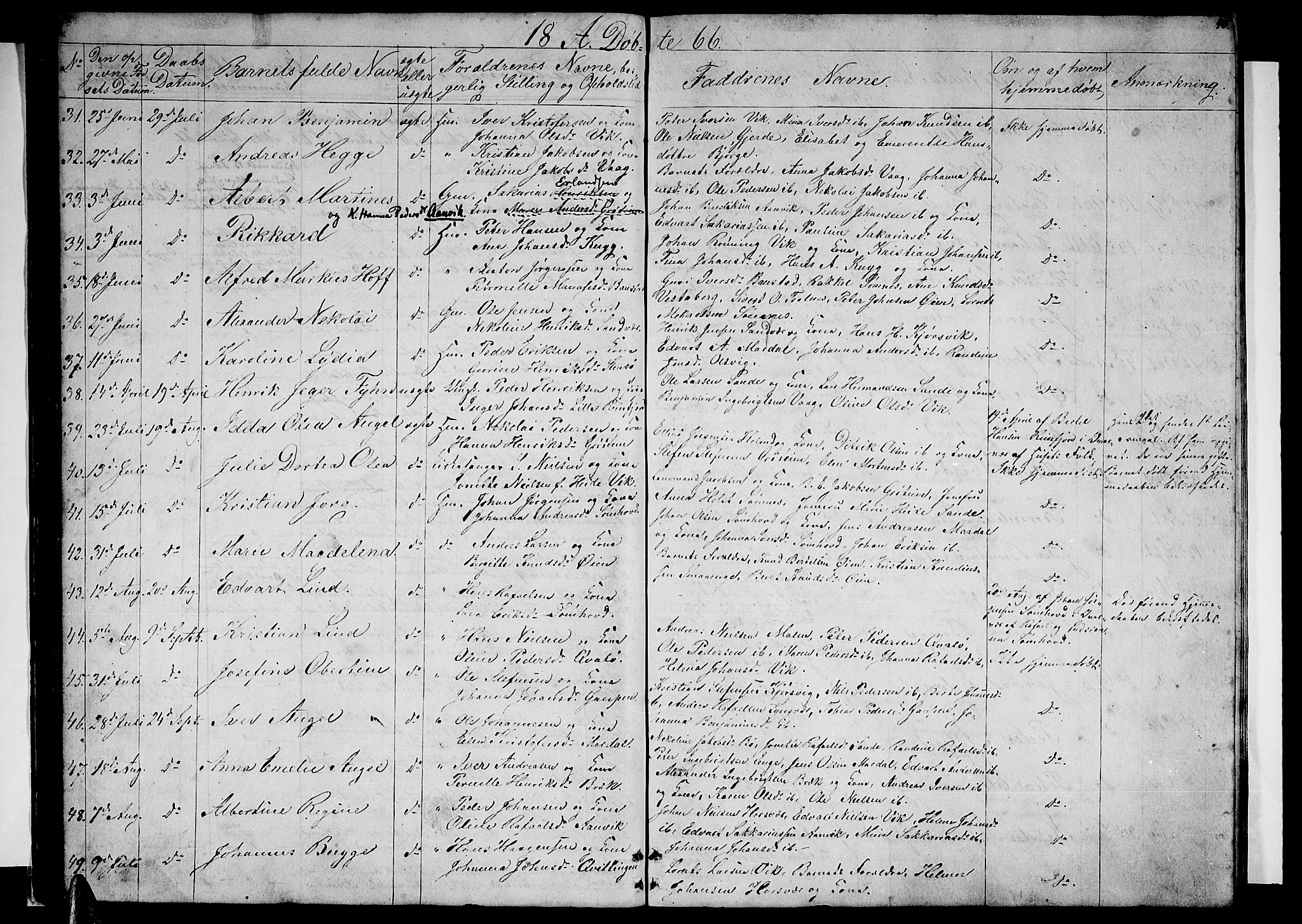 Ministerialprotokoller, klokkerbøker og fødselsregistre - Nordland, AV/SAT-A-1459/812/L0187: Parish register (copy) no. 812C05, 1850-1883, p. 45