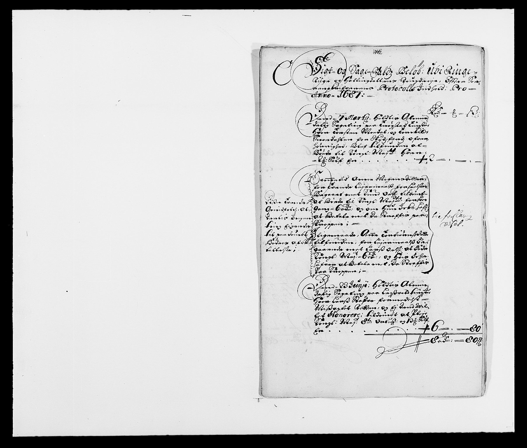 Rentekammeret inntil 1814, Reviderte regnskaper, Fogderegnskap, AV/RA-EA-4092/R21/L1447: Fogderegnskap Ringerike og Hallingdal, 1687-1689, p. 39