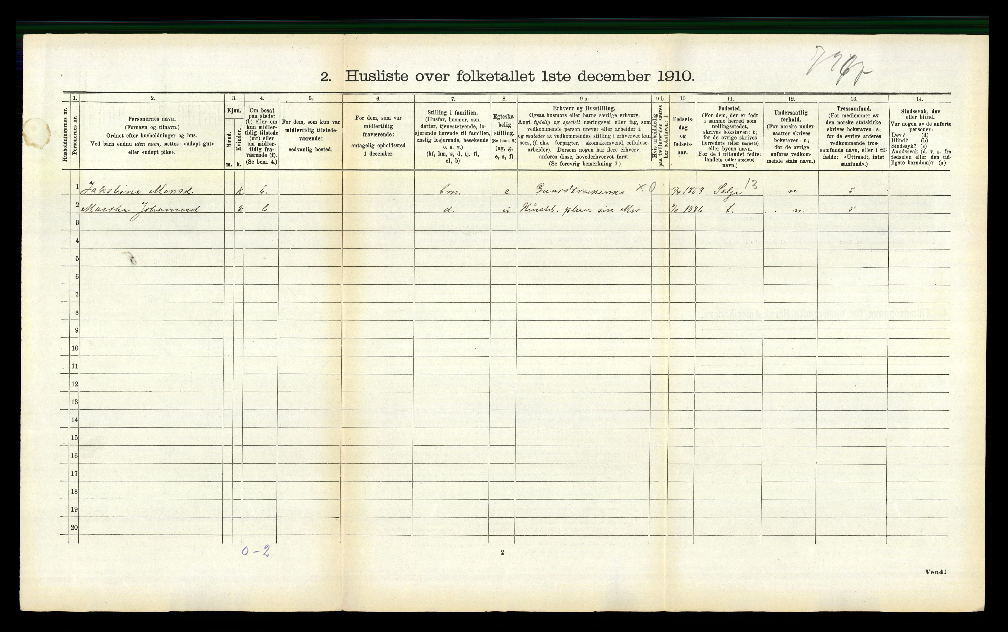 RA, 1910 census for Vanylven, 1910, p. 378