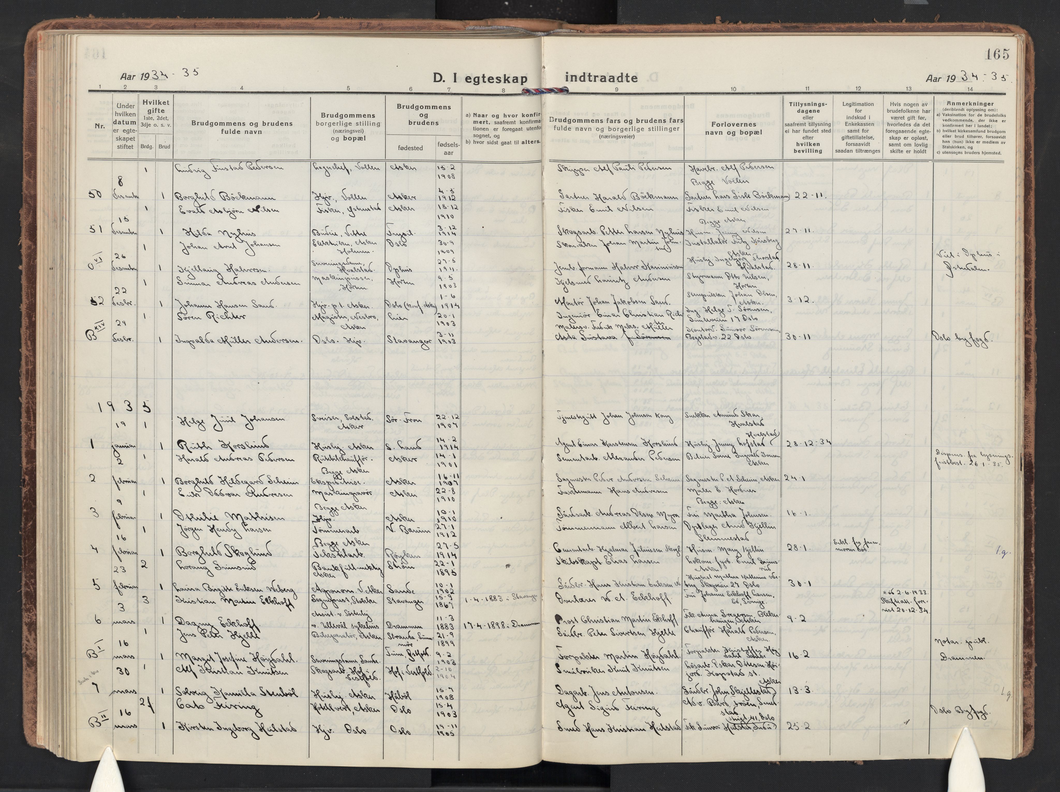 Asker prestekontor Kirkebøker, SAO/A-10256a/F/Fa/L0019: Parish register (official) no. I 19, 1918-1935, p. 165
