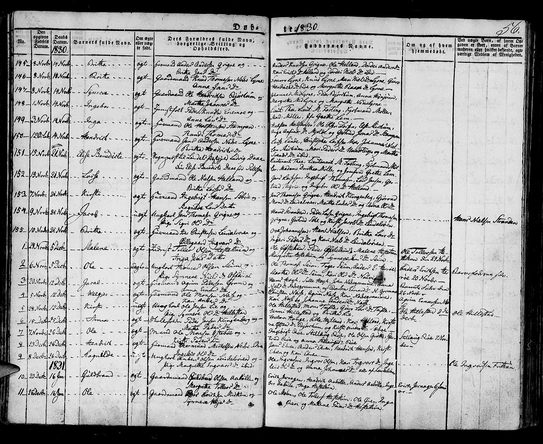 Lærdal sokneprestembete, SAB/A-81201: Parish register (official) no. A 5, 1822-1834, p. 56