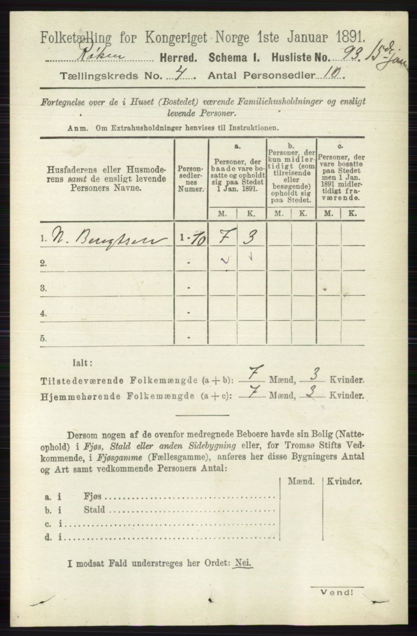 RA, 1891 census for 0627 Røyken, 1891, p. 1828