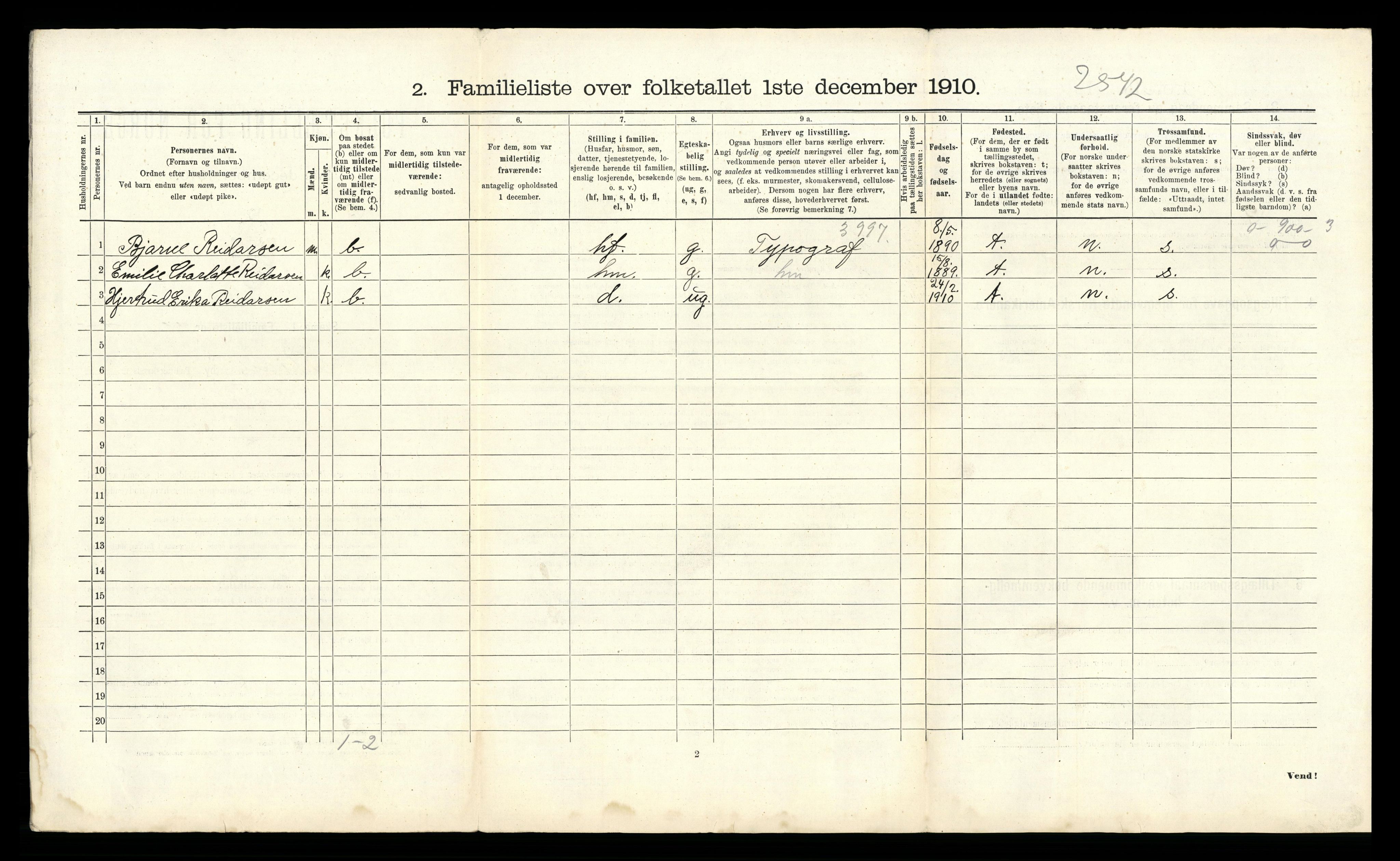 RA, 1910 census for Skien, 1910, p. 3671