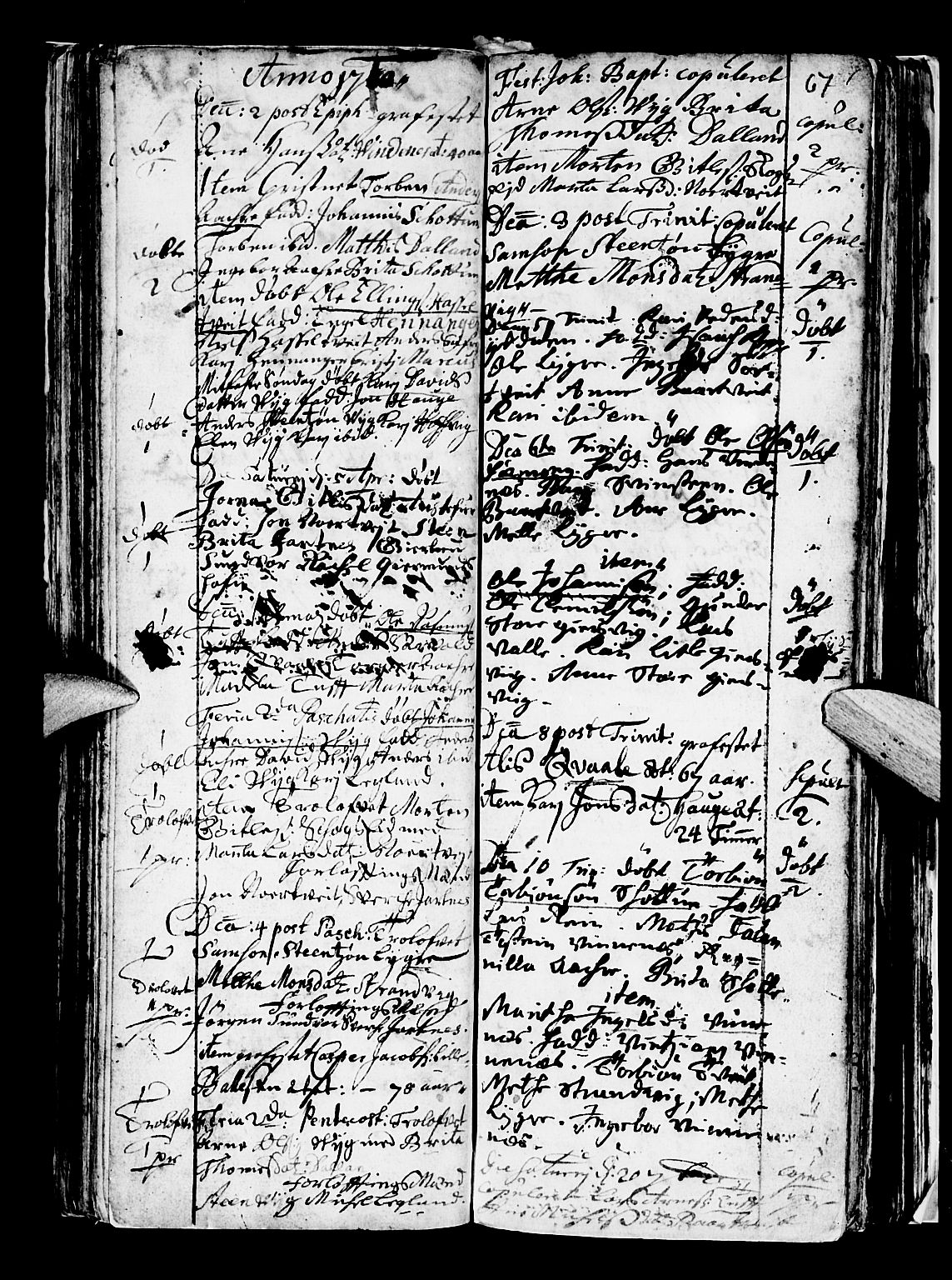 Os sokneprestembete, AV/SAB-A-99929: Parish register (official) no. A 5, 1669-1760, p. 67