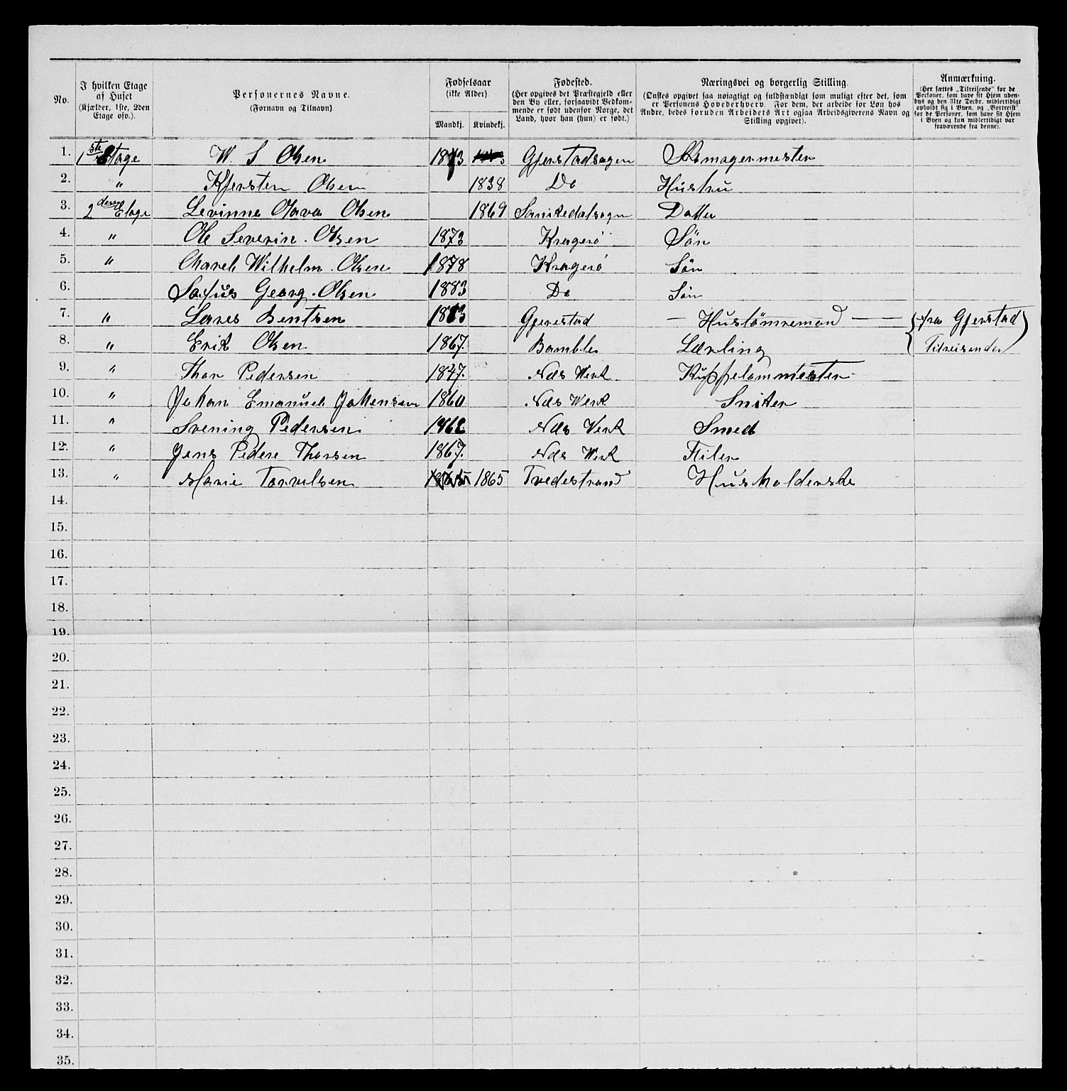 SAKO, 1885 census for 0801 Kragerø, 1885, p. 690