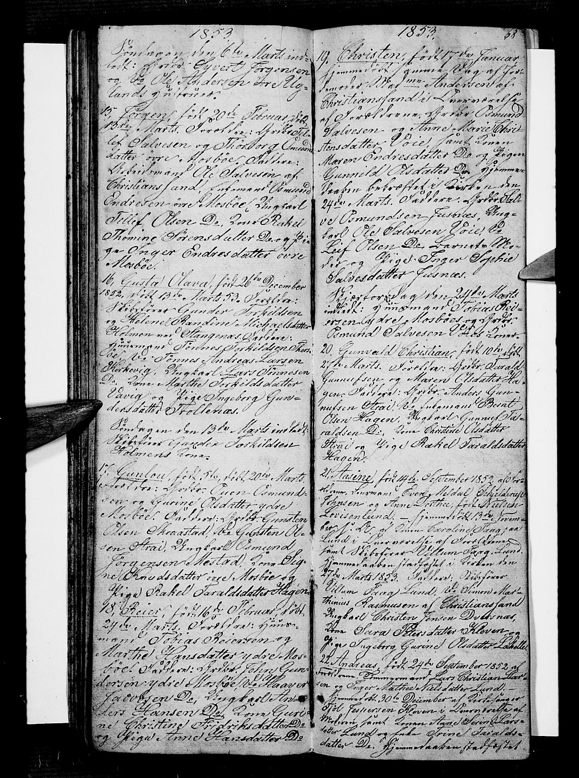 Oddernes sokneprestkontor, AV/SAK-1111-0033/F/Fb/Fba/L0005: Parish register (copy) no. B 5, 1846-1859, p. 68