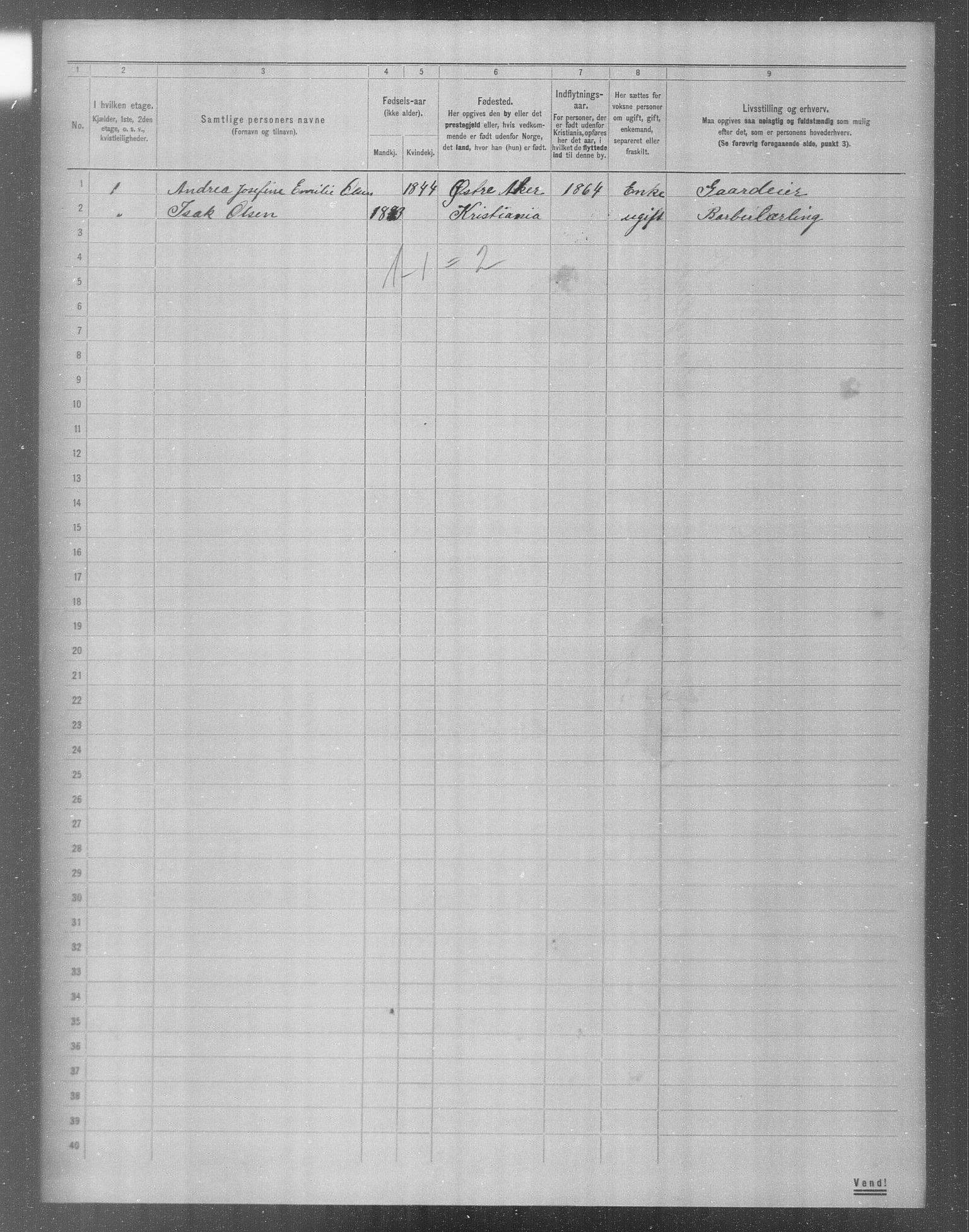 OBA, Municipal Census 1904 for Kristiania, 1904, p. 11049