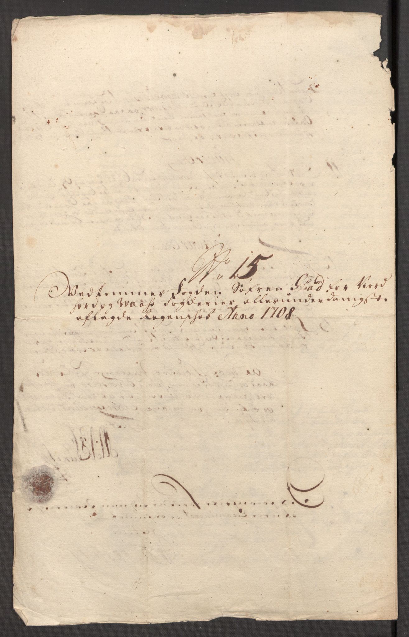 Rentekammeret inntil 1814, Reviderte regnskaper, Fogderegnskap, AV/RA-EA-4092/R51/L3189: Fogderegnskap Nordhordland og Voss, 1708, p. 284