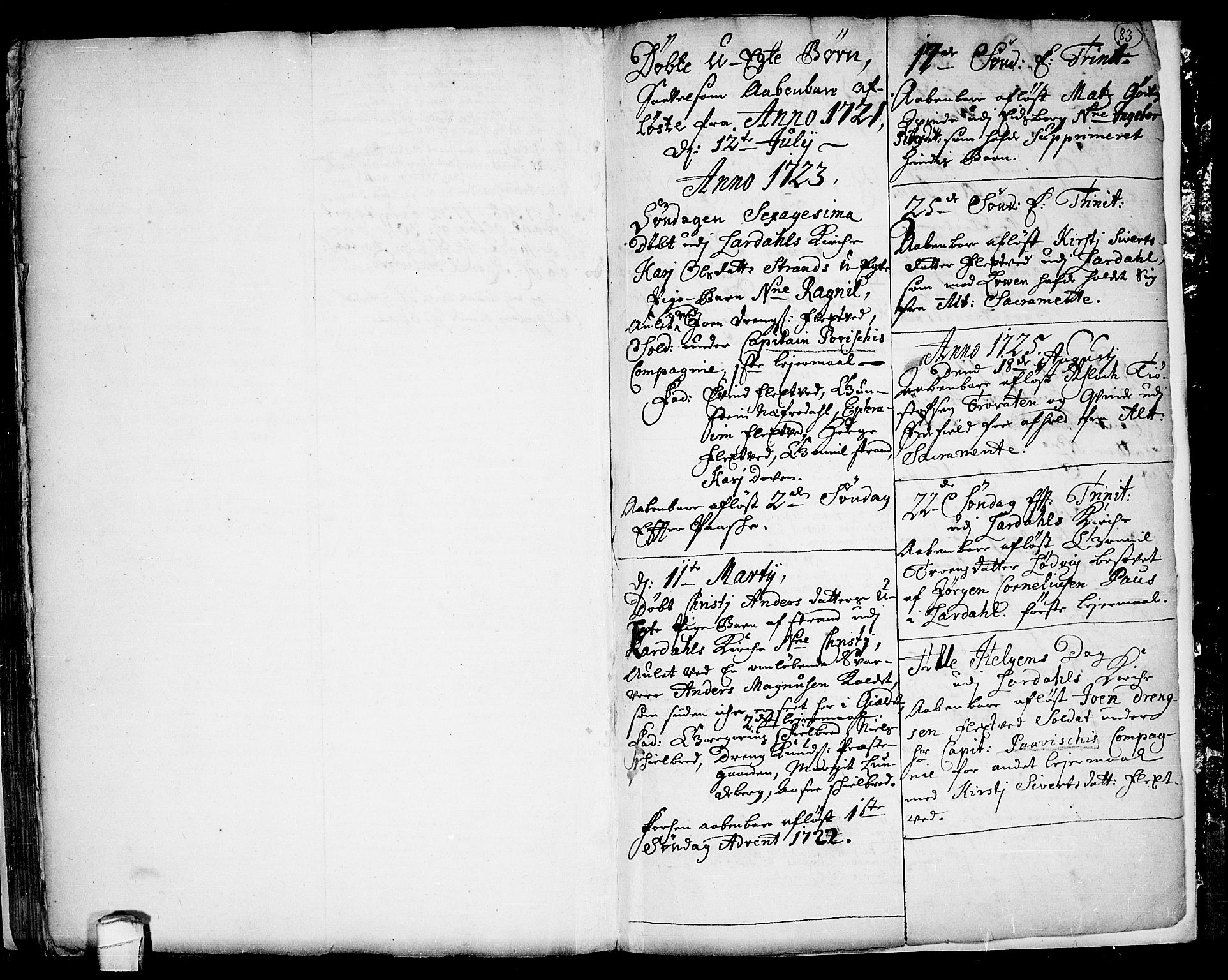 Lårdal kirkebøker, SAKO/A-284/F/Fa/L0001: Parish register (official) no. I 1, 1721-1734, p. 83