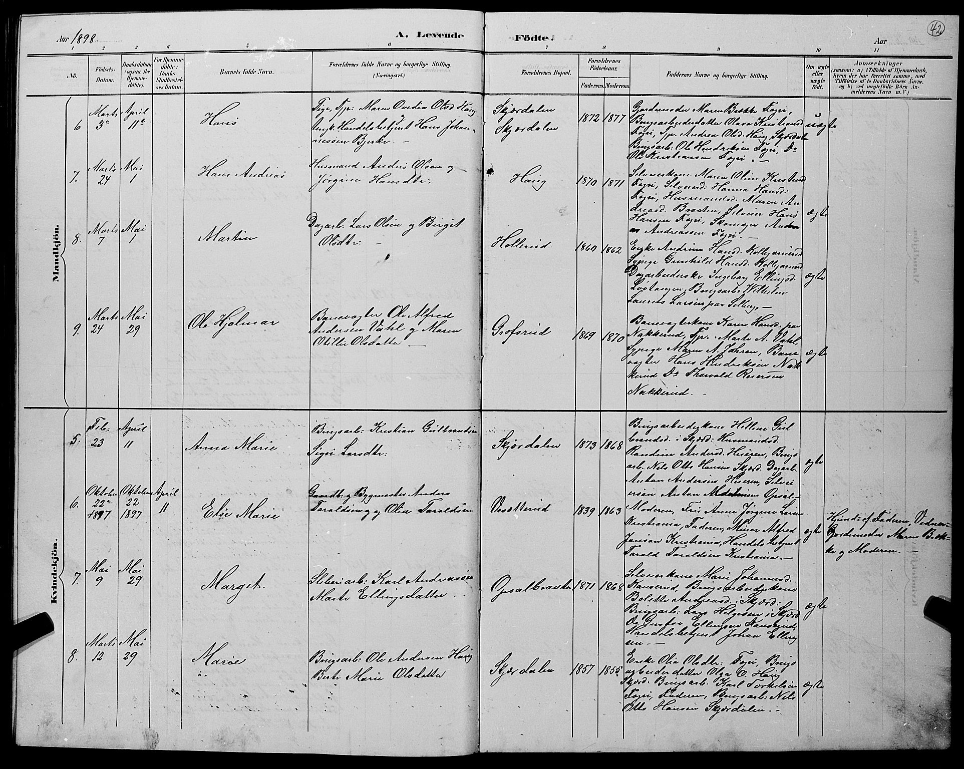 Hole kirkebøker, AV/SAKO-A-228/G/Gb/L0003: Parish register (copy) no. II 3, 1890-1901, p. 42