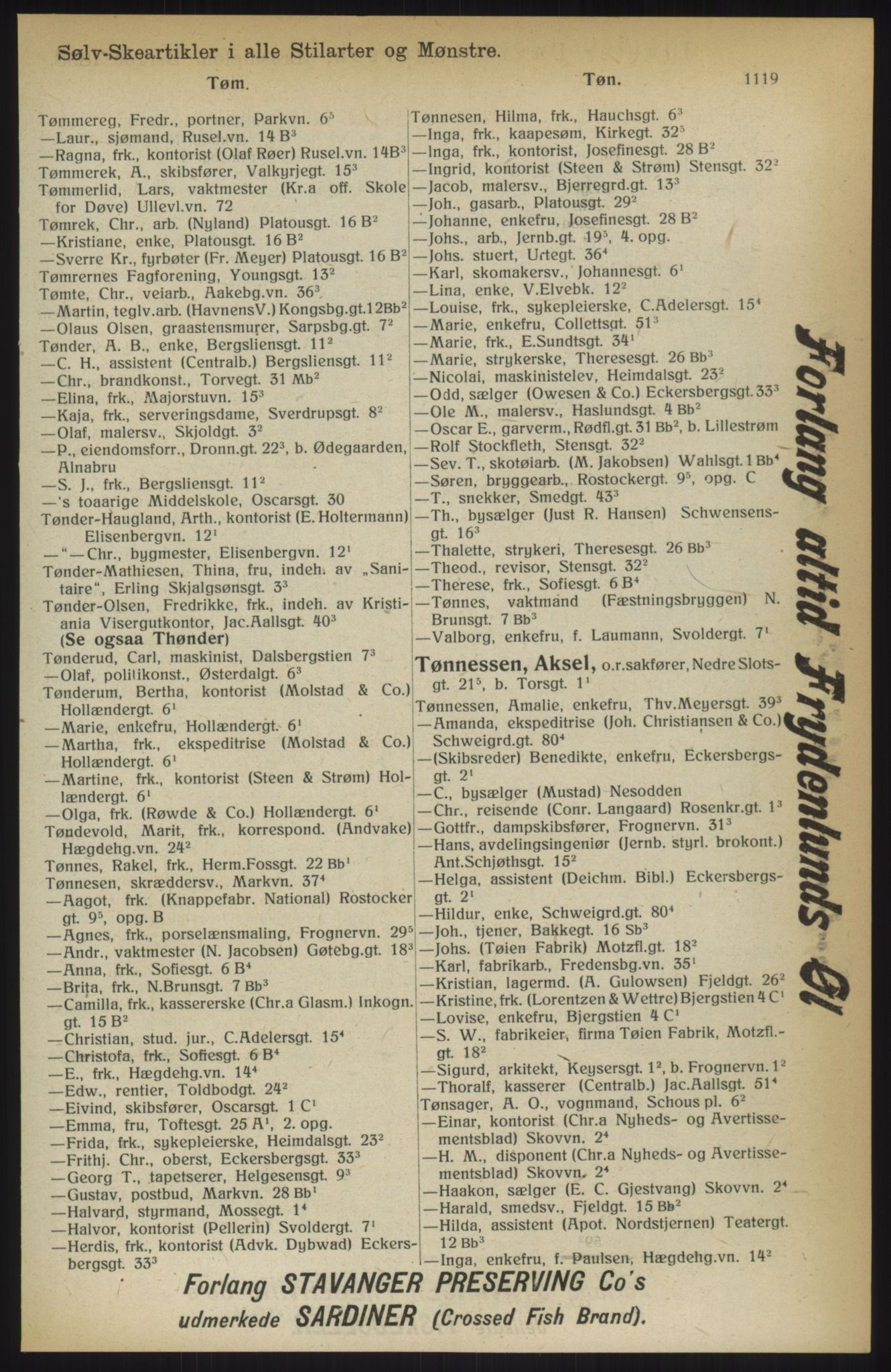 Kristiania/Oslo adressebok, PUBL/-, 1914, p. 1119