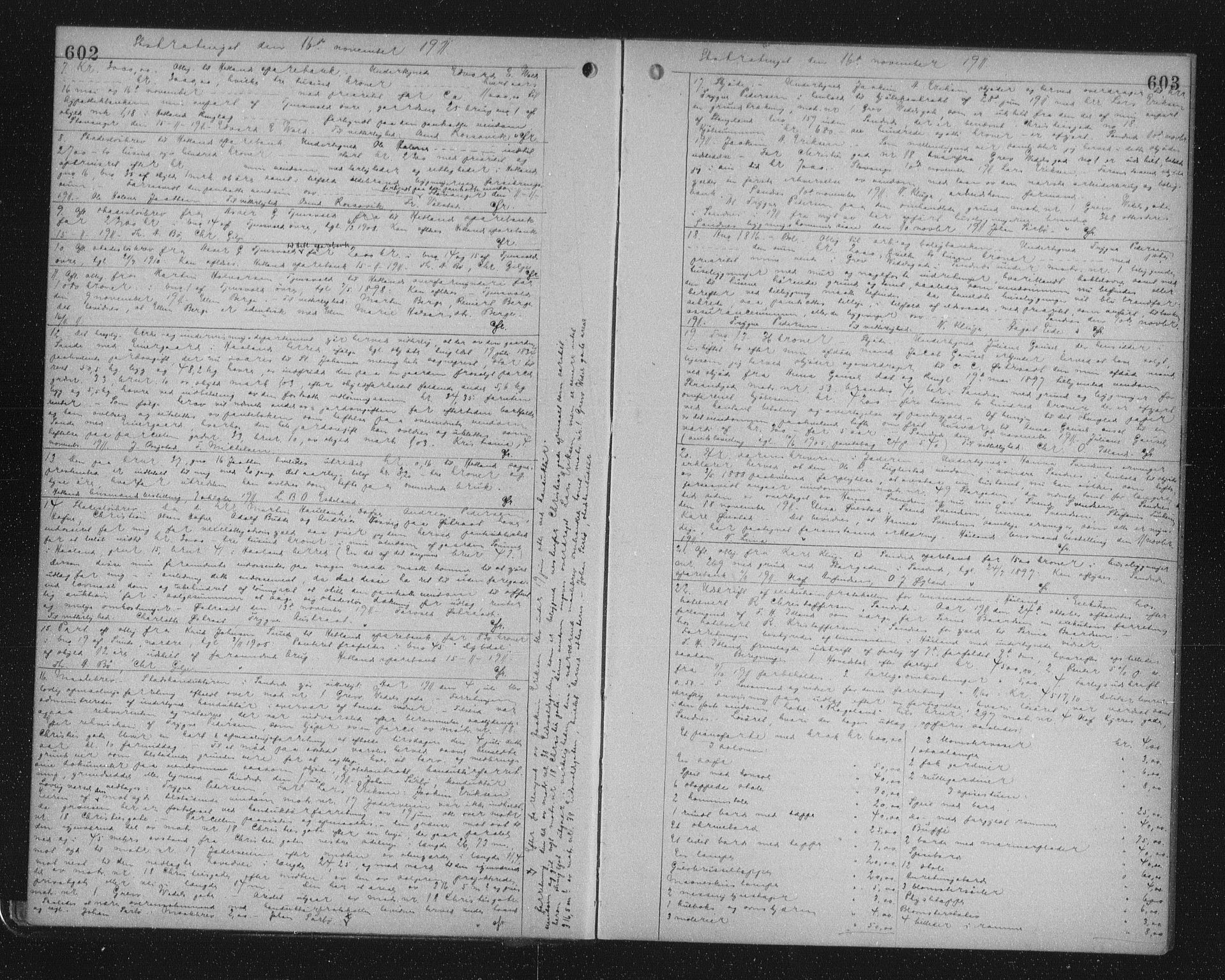 Jæren sorenskriveri, AV/SAST-A-100310/01/4/41/41BF/L0024: Mortgage book no. 27b, 1911-1913, p. 602-603