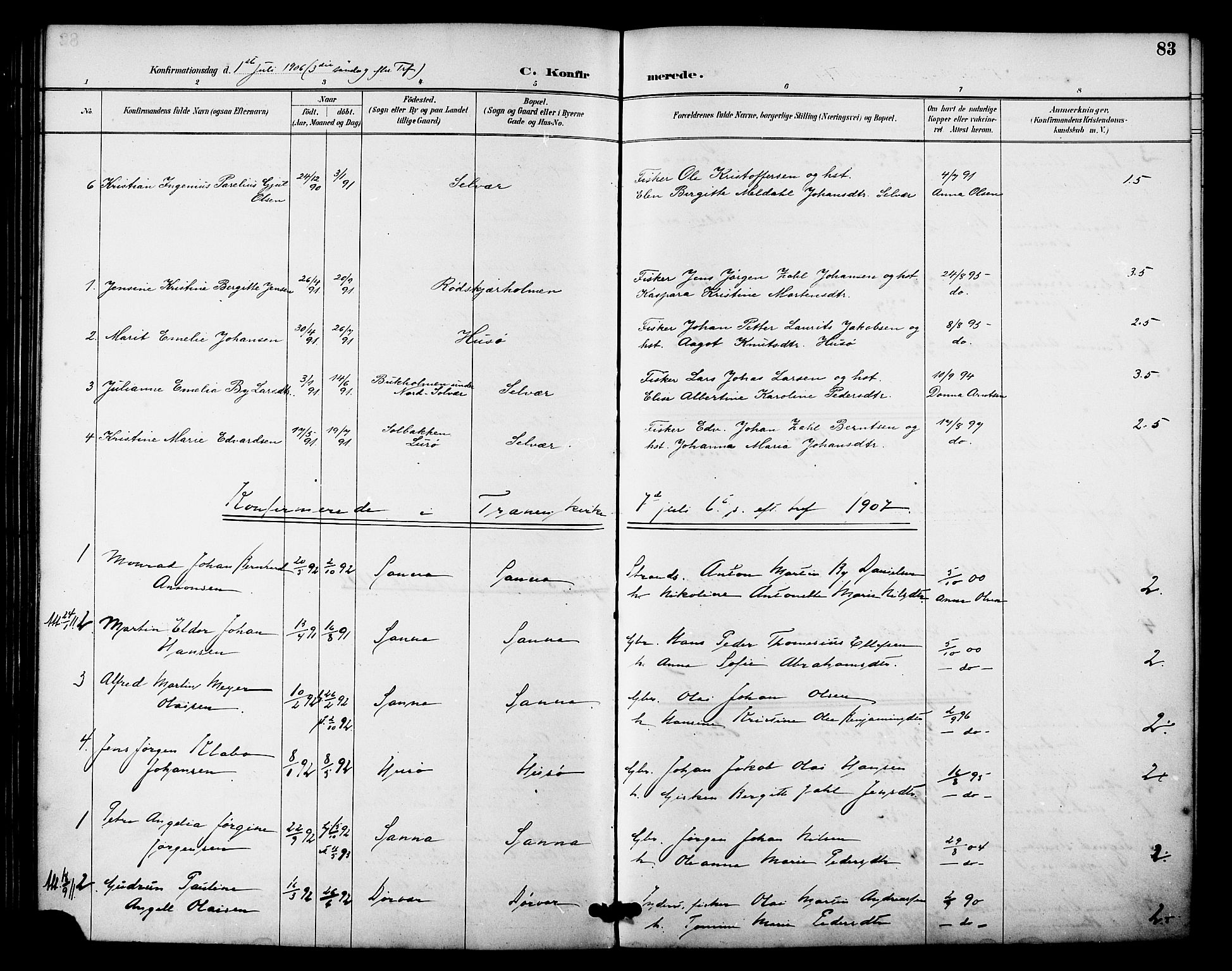 Ministerialprotokoller, klokkerbøker og fødselsregistre - Nordland, SAT/A-1459/840/L0580: Parish register (official) no. 840A02, 1887-1909, p. 83