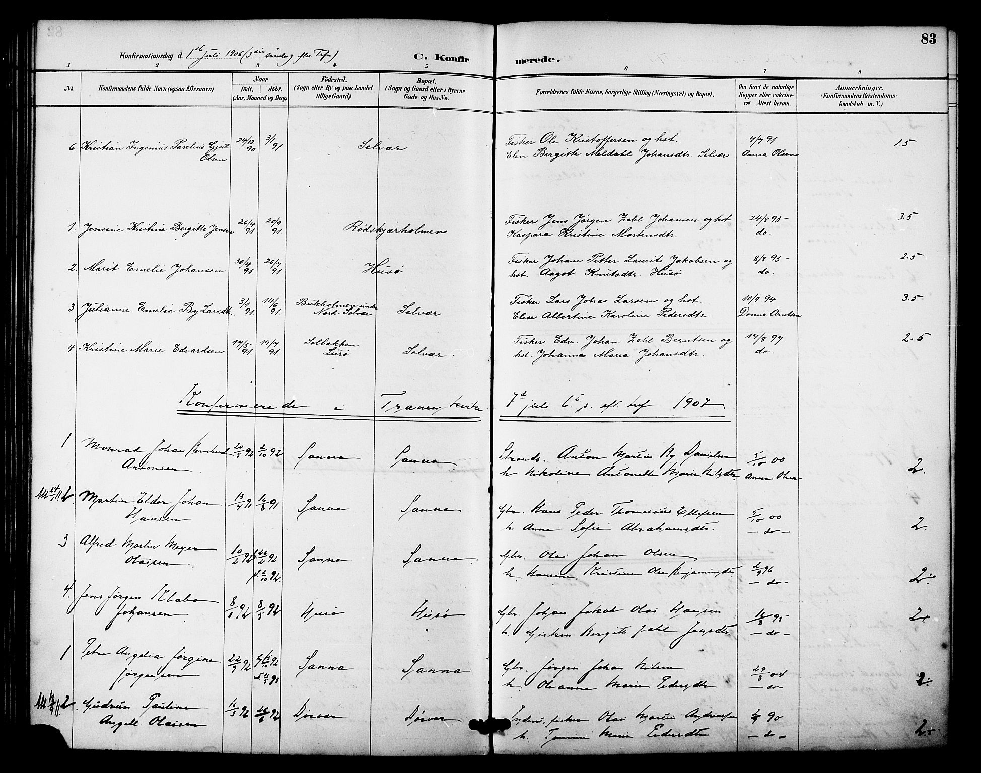 Ministerialprotokoller, klokkerbøker og fødselsregistre - Nordland, AV/SAT-A-1459/840/L0580: Parish register (official) no. 840A02, 1887-1909, p. 83