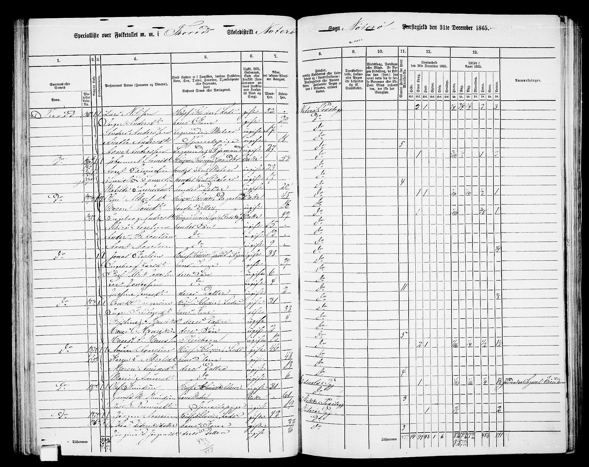 RA, 1865 census for Nøtterøy, 1865, p. 108