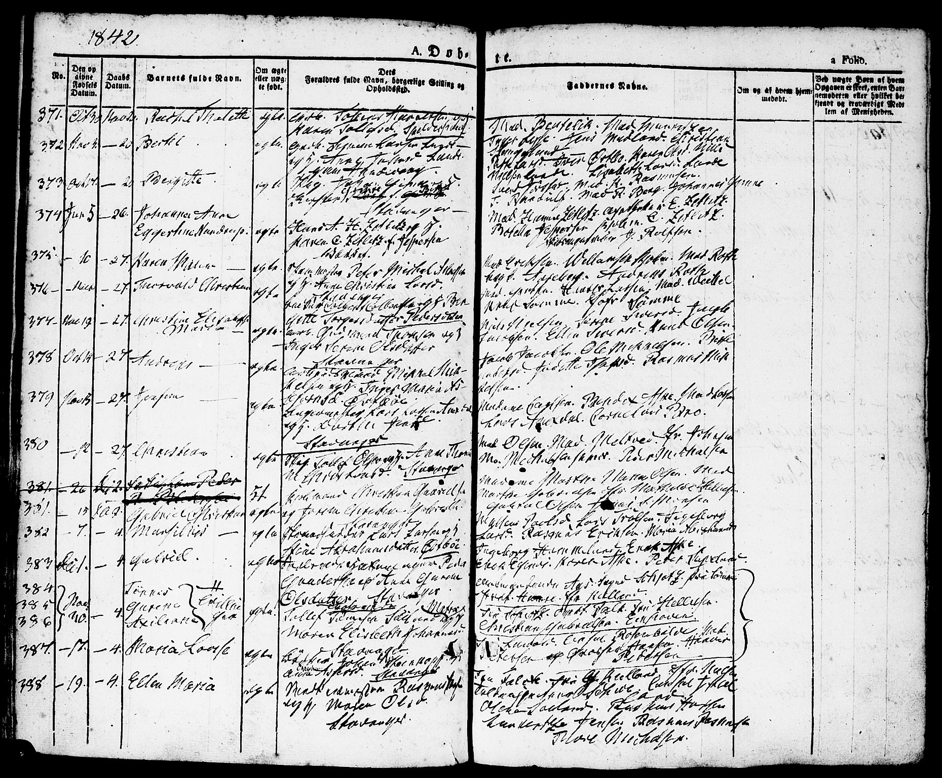 Domkirken sokneprestkontor, SAST/A-101812/001/30/30BA/L0011: Parish register (official) no. A 11, 1832-1856