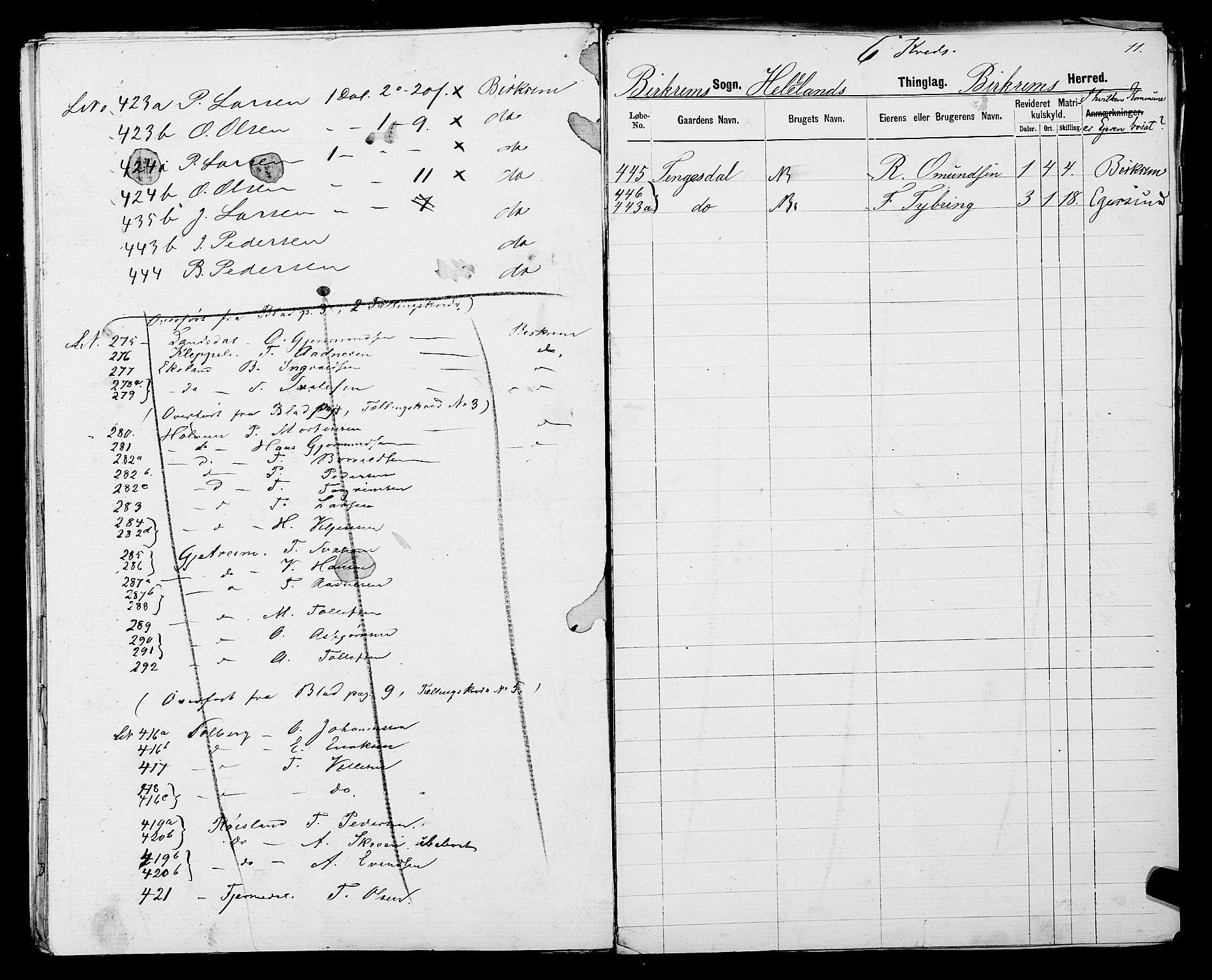 SAST, 1875 census for 1115P Helleland, 1875, p. 58