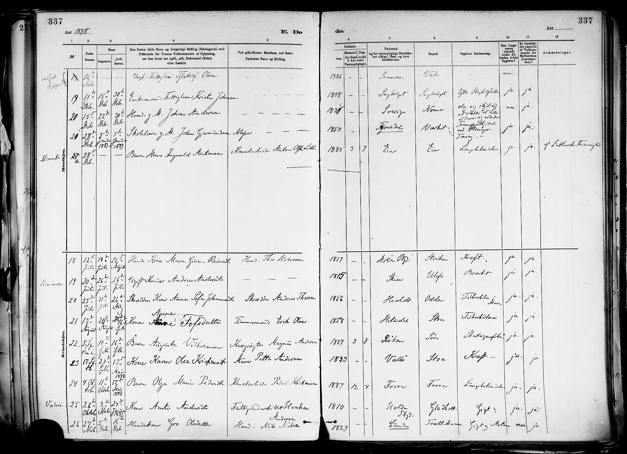 Holla kirkebøker, SAKO/A-272/F/Fa/L0008: Parish register (official) no. 8, 1882-1897, p. 337
